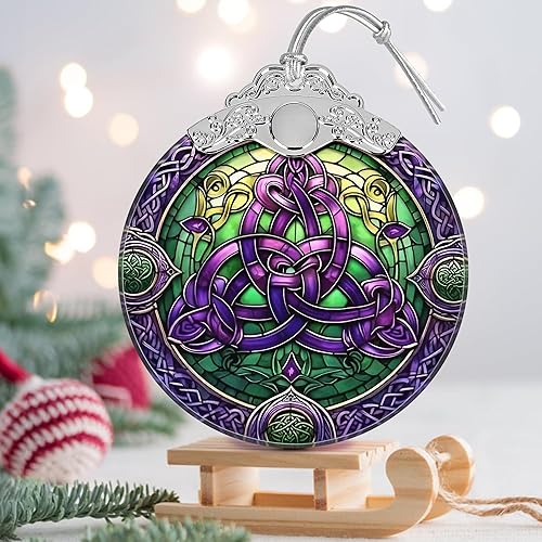 Miniatura 3 de Adorno de cristal de nudo celta - Adorno de Navidad - Decoraciones de Navidad para árbol - Regalo de vacaciones ldeas - Intercambio de regalos