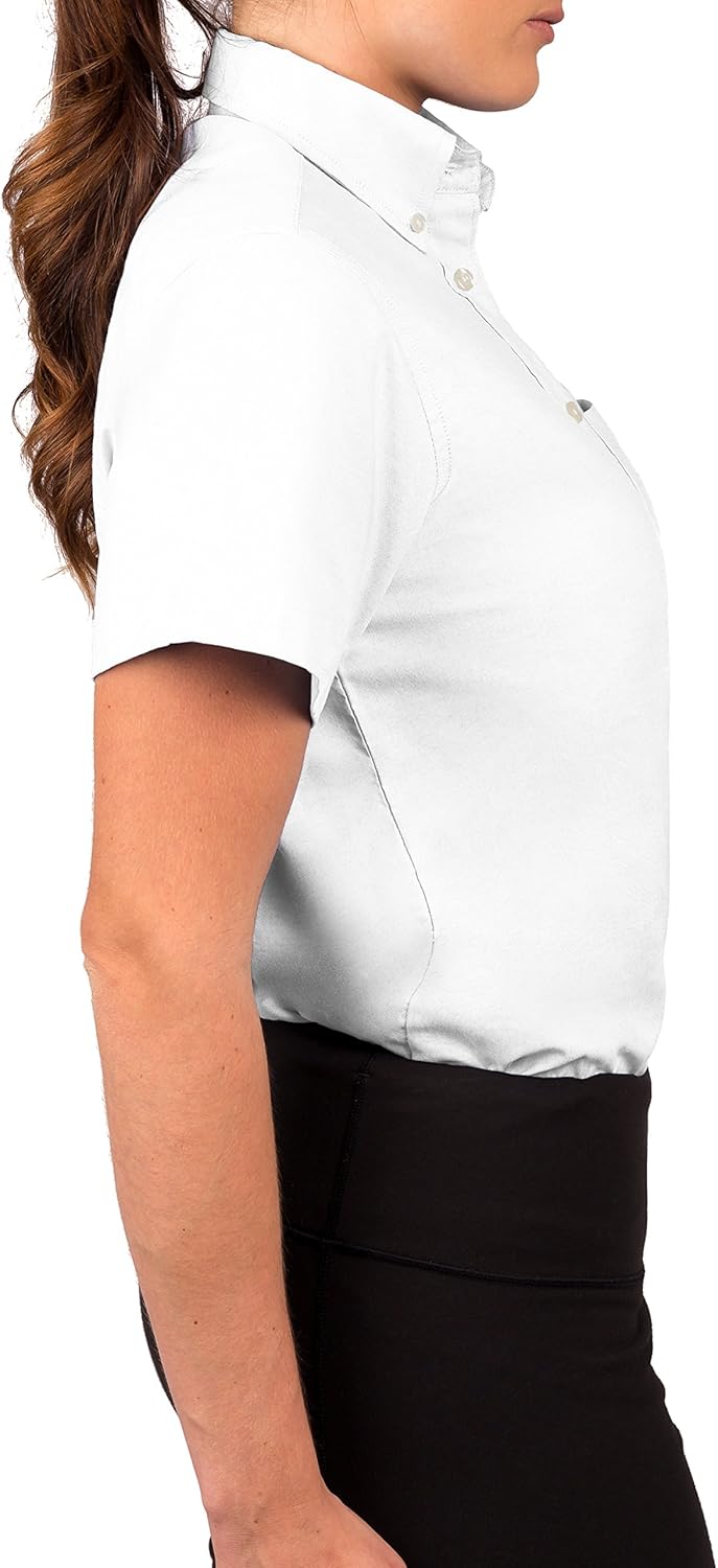 KNG Women’s White Button Down Short Sleeve Oxford Shirt - Image 4
