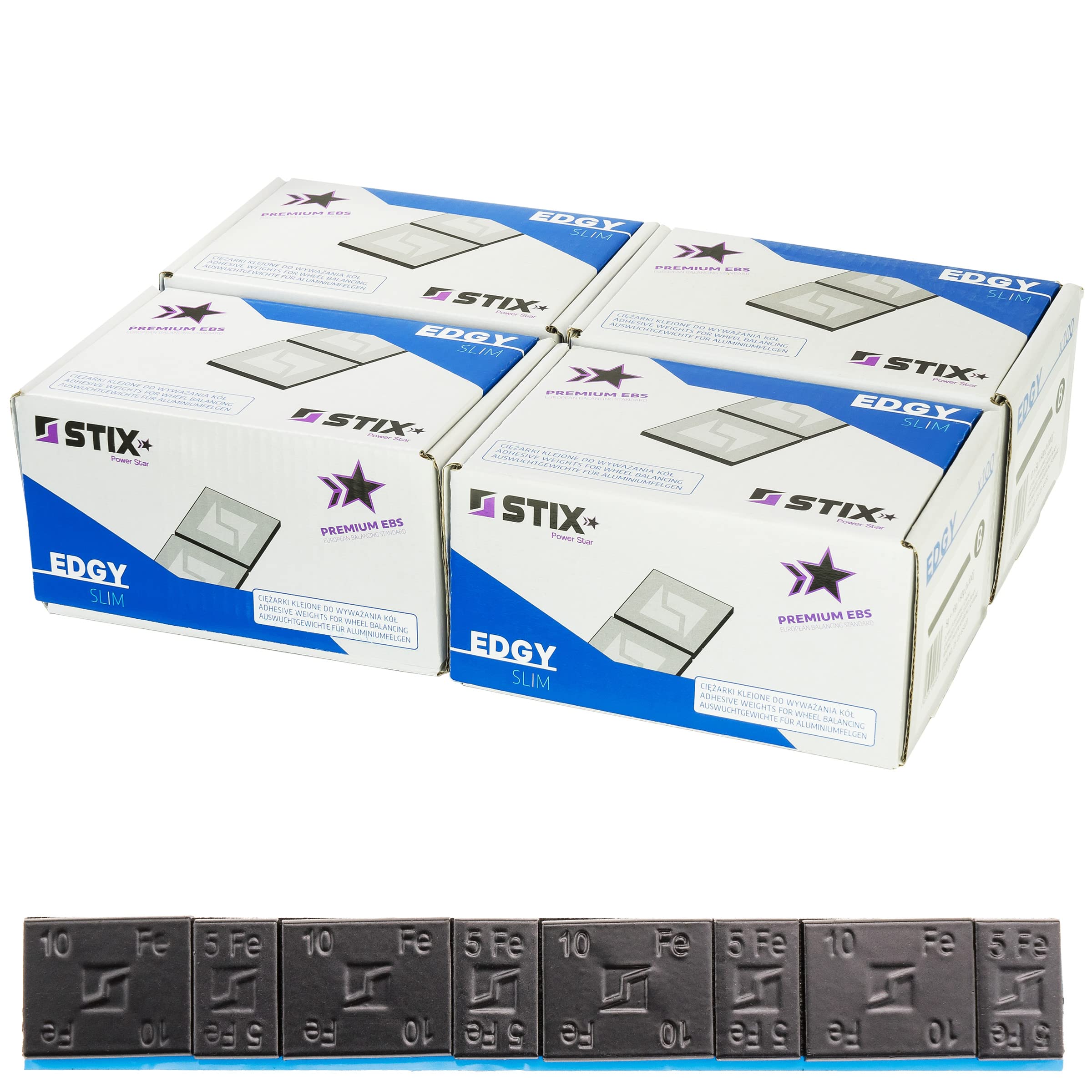 Stix 400x Poids autocollants pour jantes en aluminium 5+10g Noir Masses d'équilibrage 24 KG Barre adhésive