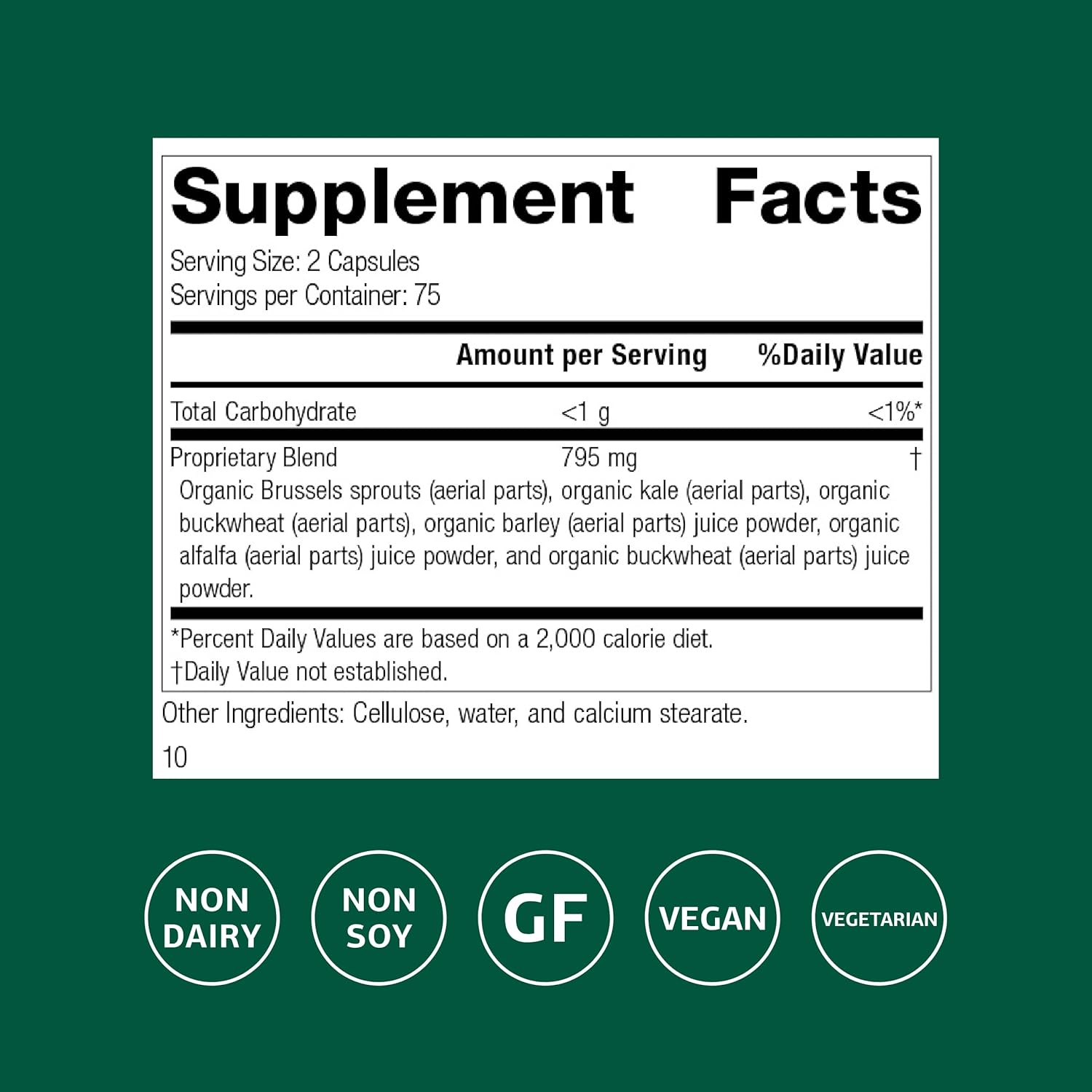 Standard Process SP Green Food - Whole Food Metabolism, Cholesterol, Toxin, and Liver Support with Alfalfa, Buckwheat, Barley, Brussels Sprouts, and Kale - Vegetarian, Gluten Free - 150 Capsules