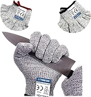 Vista 1 de Dowellife Guantes resistentes a los cortes, protección de nivel 5 de grado alimenticio, guantes de seguridad para cortes de cocina para pelar