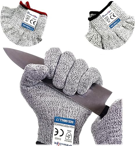 Miniatura 11 de Dowellife - Guantes resistentes al corte, de grado alimenticio, protección de nivel 5, guantes de seguridad para cocina, para chefs, para abrir