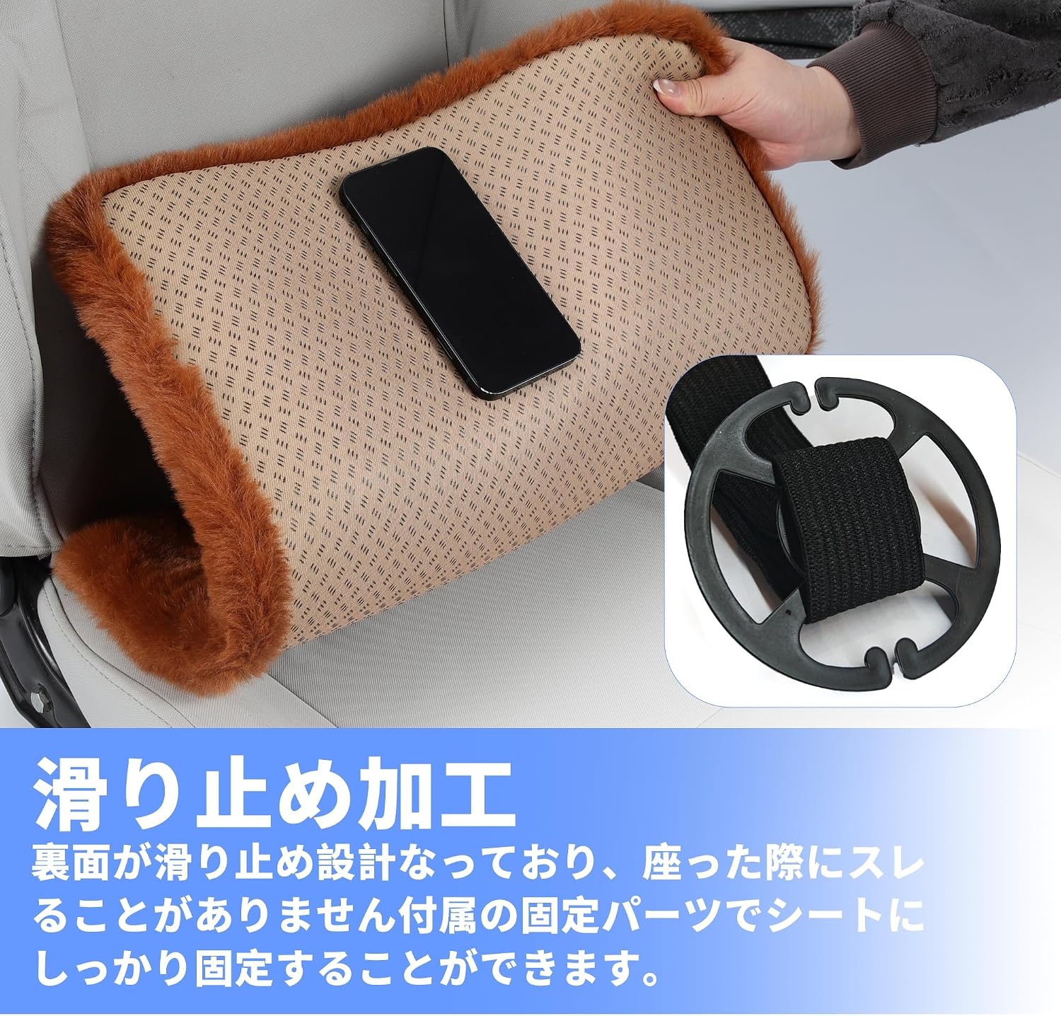 X AUTOHAUX Universal Car Seat Cover Set Car Seat Cushion for Front Rear Seat Shearling Wool Seat Mat Golden Brown 1 Set