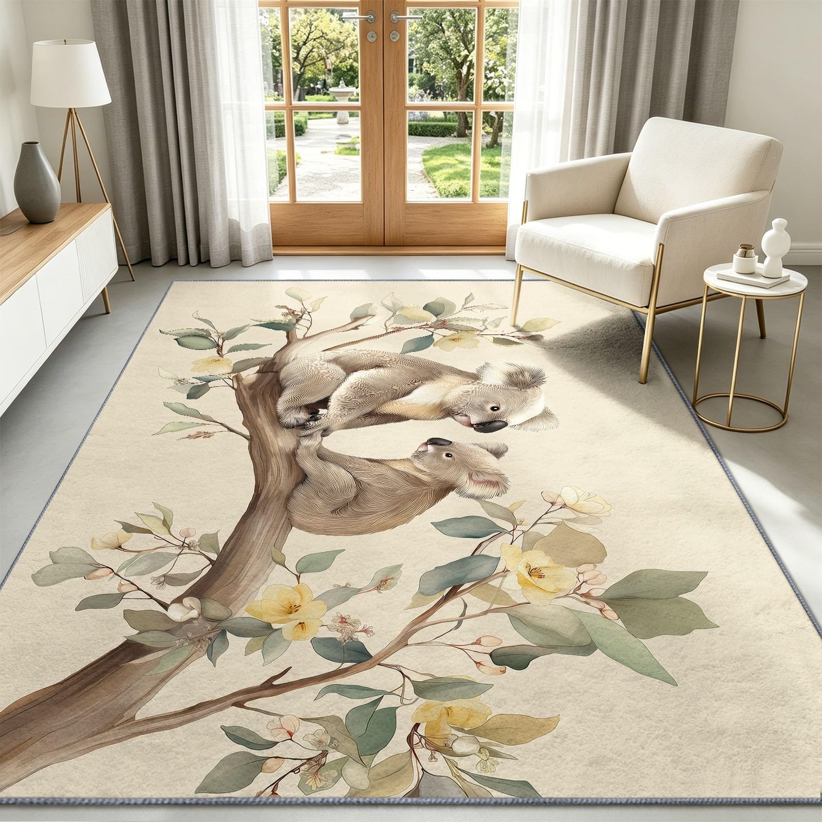 Alfombra Koala Madre Niño AST 120 x 170 cm Dormitorio Alfombras Animales Dibujos Animales Suave Alfombra Cocina Antideslizante Alfombras Lavables para Salón Comedor Entrada Interior