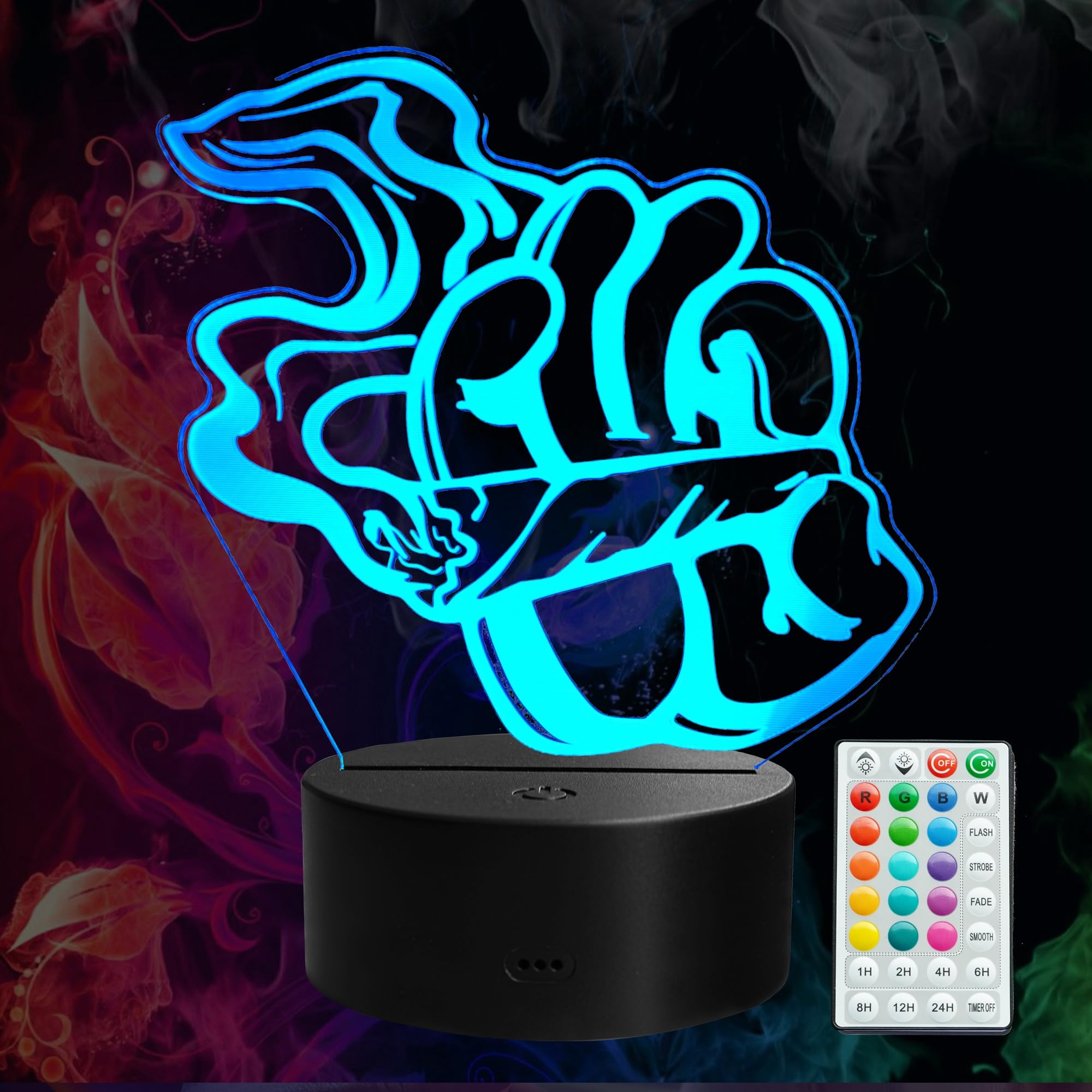 POSSHE Cool 3D Night Light, 3D Illusion Lamp with 16 Colors