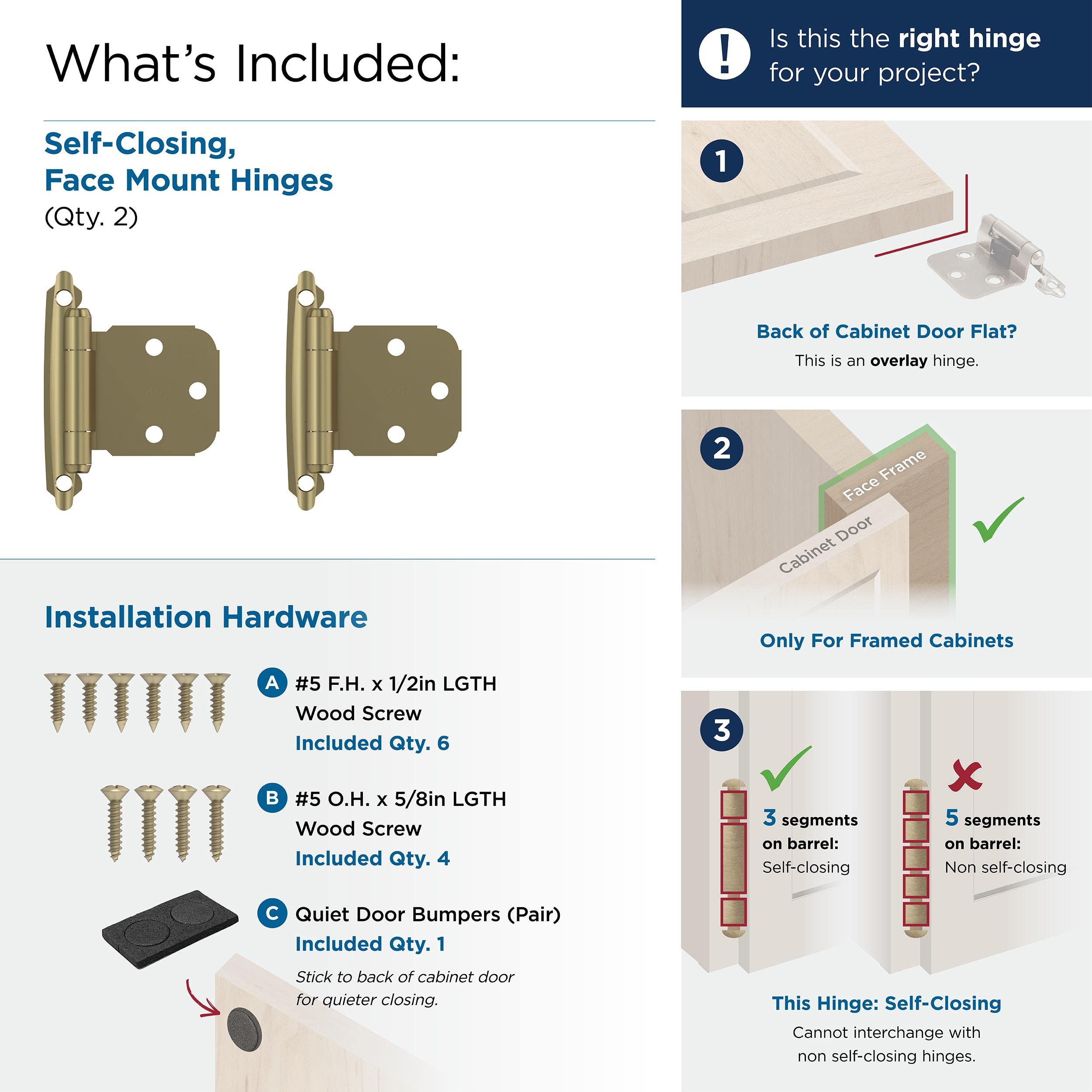 Amerock BPR7629BBZ Hinge, Golden Champagne, Flat - Image 3