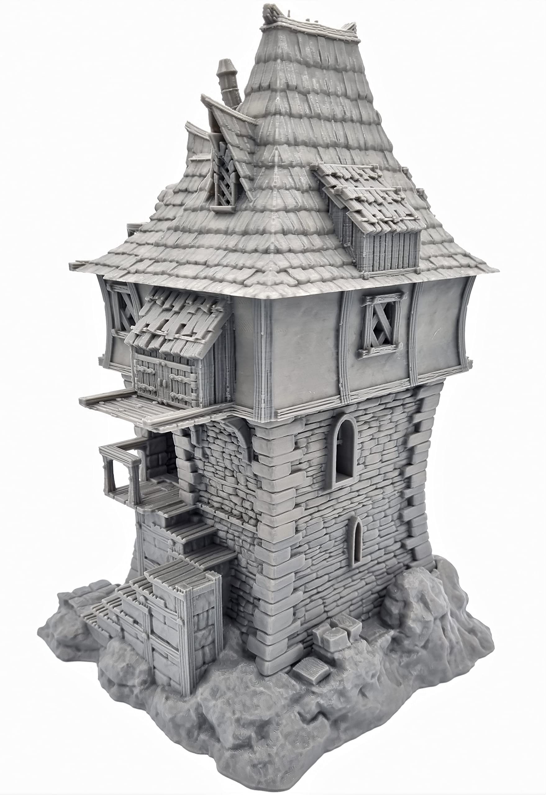 QP3D - Archmage's Manor Tower House, paesaggio fantasy per tavolo e giochi di ruolo, miniature da 28-32 mm, oggetti di scena per giochi di guerra, DnD D&D, stampati e verniciabili in 3D