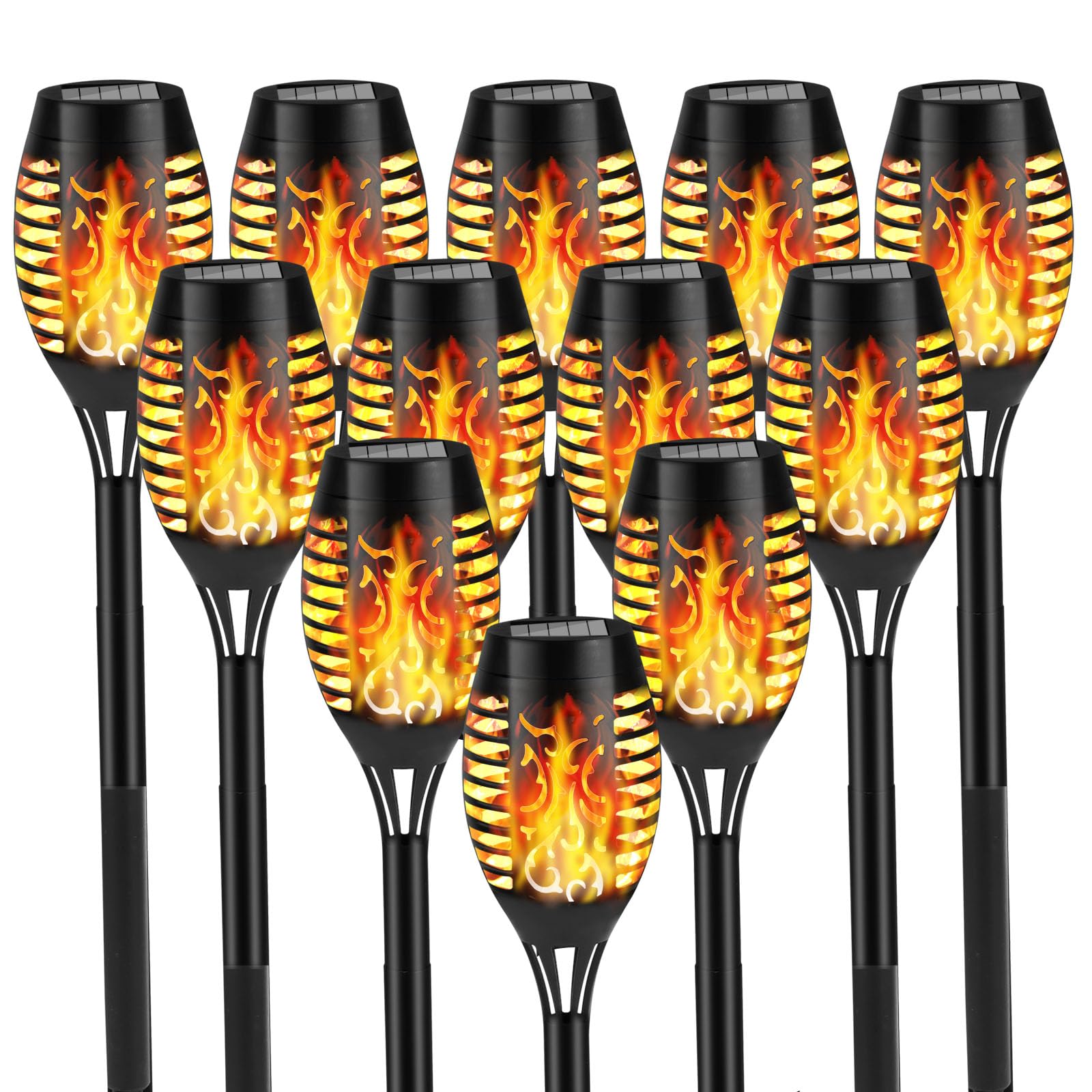 Solar-Flammenlichter für den Außenbereich, Solar-Taschenlampe mit flackernder Flamme für Gartendekoration, wasserdichte LED-Tiki-Fackeln für draußen, Hoflicht für Wege, Rasen, Terrasse