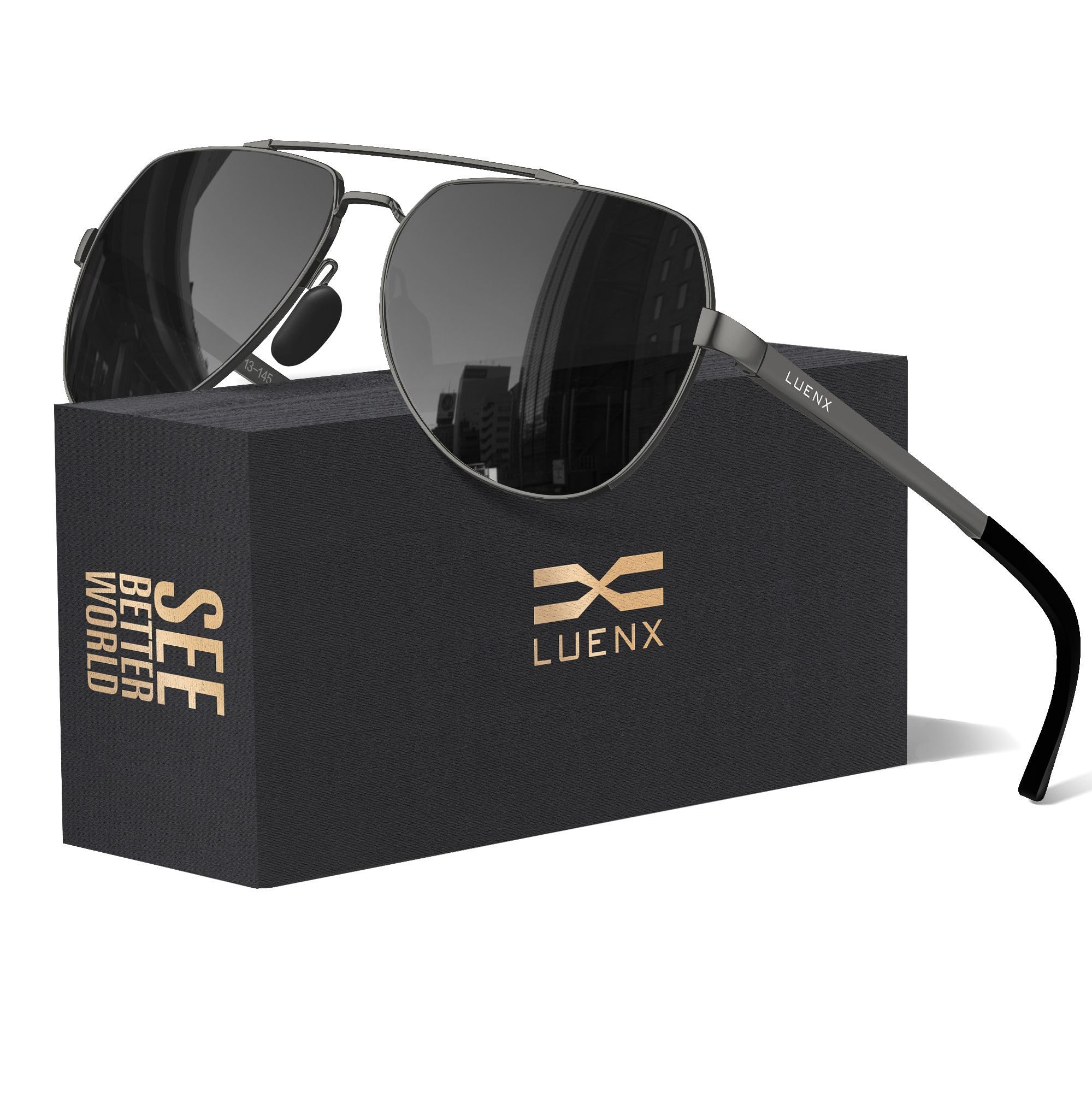 Aviator Sunglasses for Men Women Polarized New Shades Large Metal Frame - UV 400 Protection