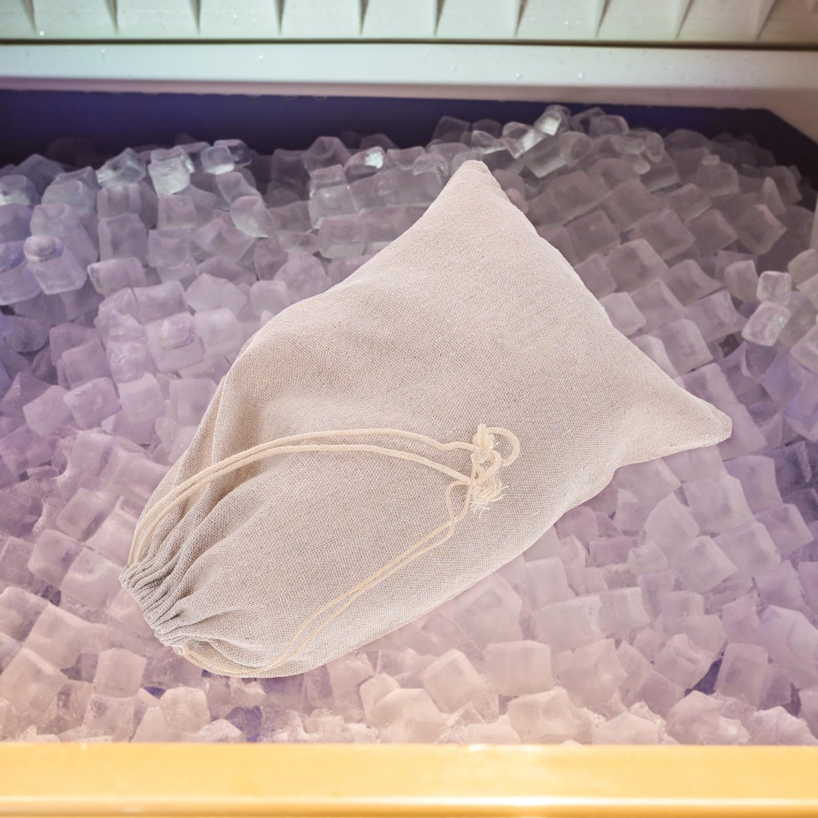 Crushed Ice Beutel aus Baumwolle 30X20cm Wiederverwendbare Eisbeutel für Baraccessoires und Eisaufbewahrung