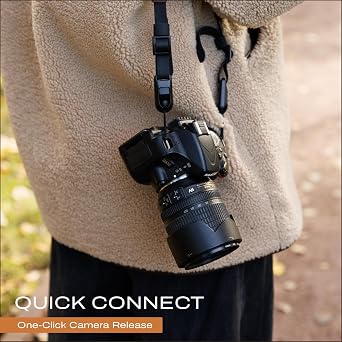 C Coiro Padded Leather Camera Strap Quick Release Sling Adjustable Neck DSLR-SLR