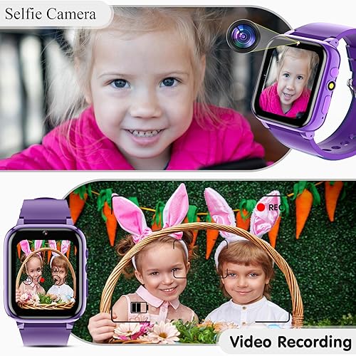 Miniatura 7 de iCHOMKE Reloj inteligente para niños, reloj inteligente para niñas y niños con 26 juegos, grabadora de video y reproductor, calendario podómetro,