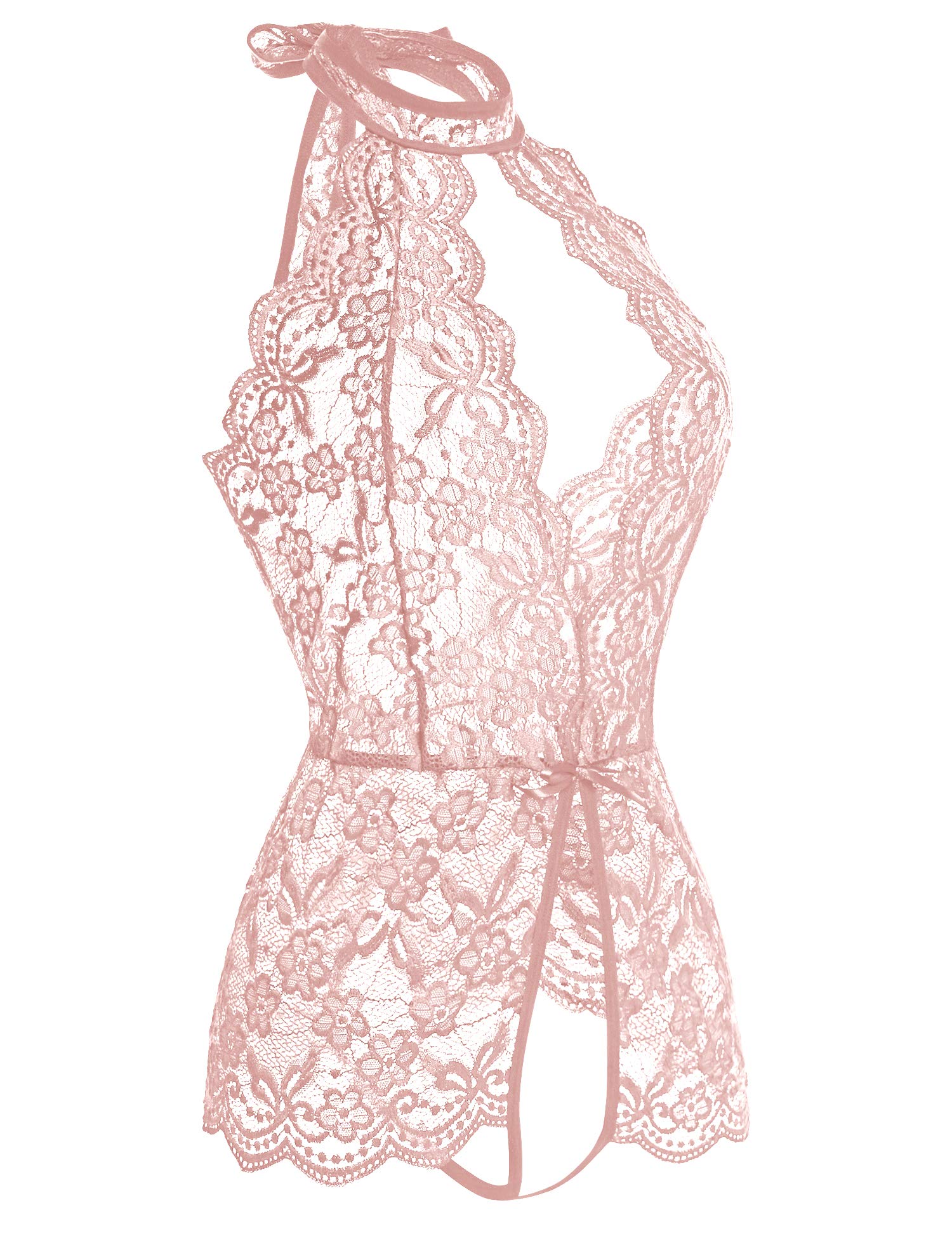 Ababoon Women One Piece Lingerie Lace Sexy Baby Dolls Teddy Sleepwear: Rose 4X-Large