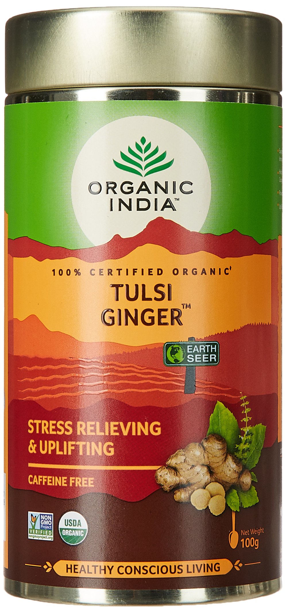 Organic India Tulsi Ginger Tea - 100 grams (B00A79ABYE) Amazon Price History, Amazon Price Tracker