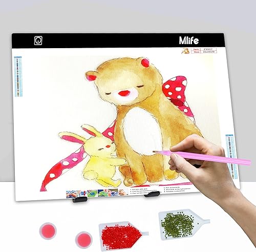 Miniatura 4 de Mlife Kits de tablero de luz A3 para pintura artística con diamantes, caja de luz de trazado, almohadilla de seguimiento iluminada, tablero de luz