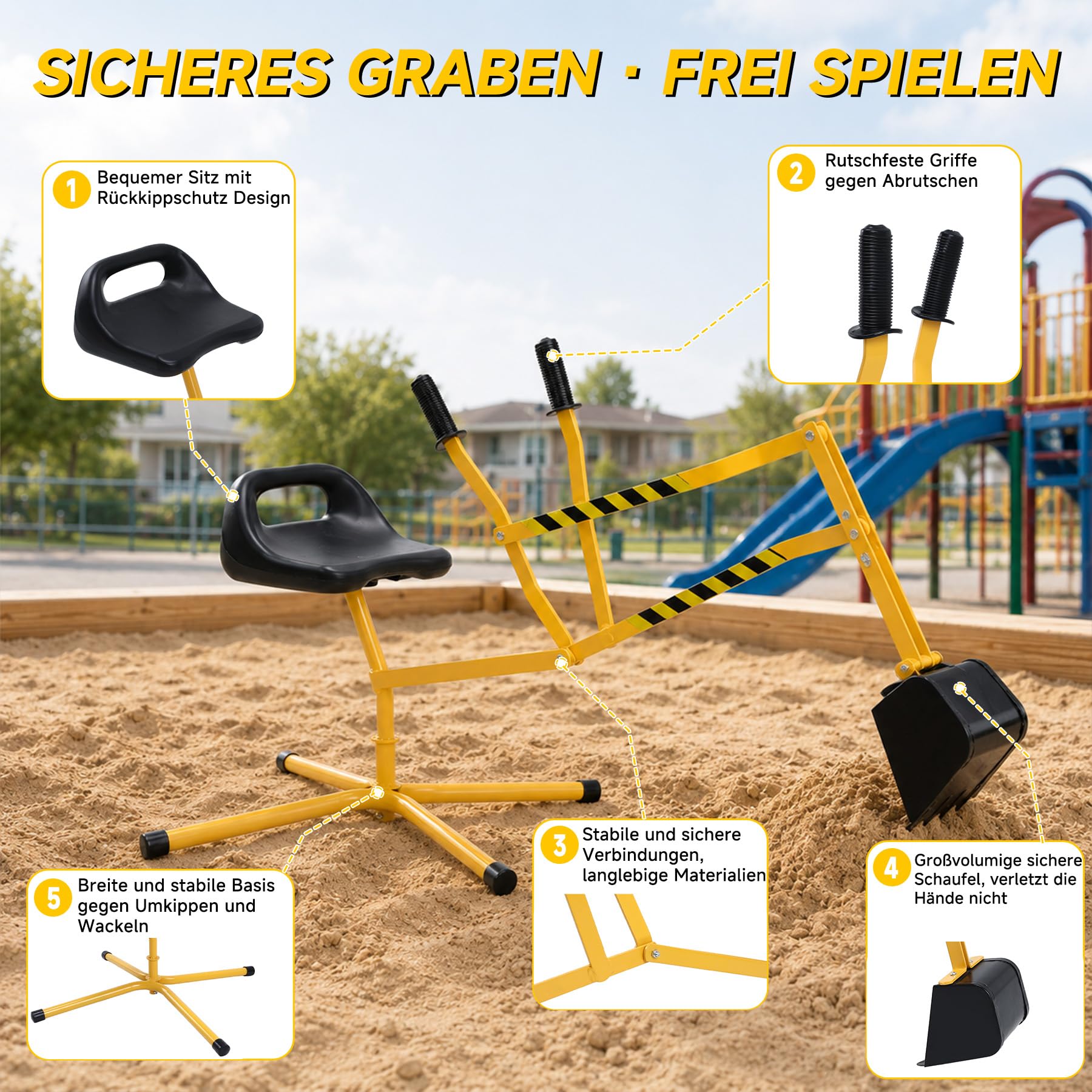 Oryxearth Kinderspielzeug Monster Digger ab 18 Monaten – für Strand, Sandkasten, Spielplatz – Hand-Augen-Koordination, kognitive Fähigkeiten und Motorik – einfach für kleine Hände