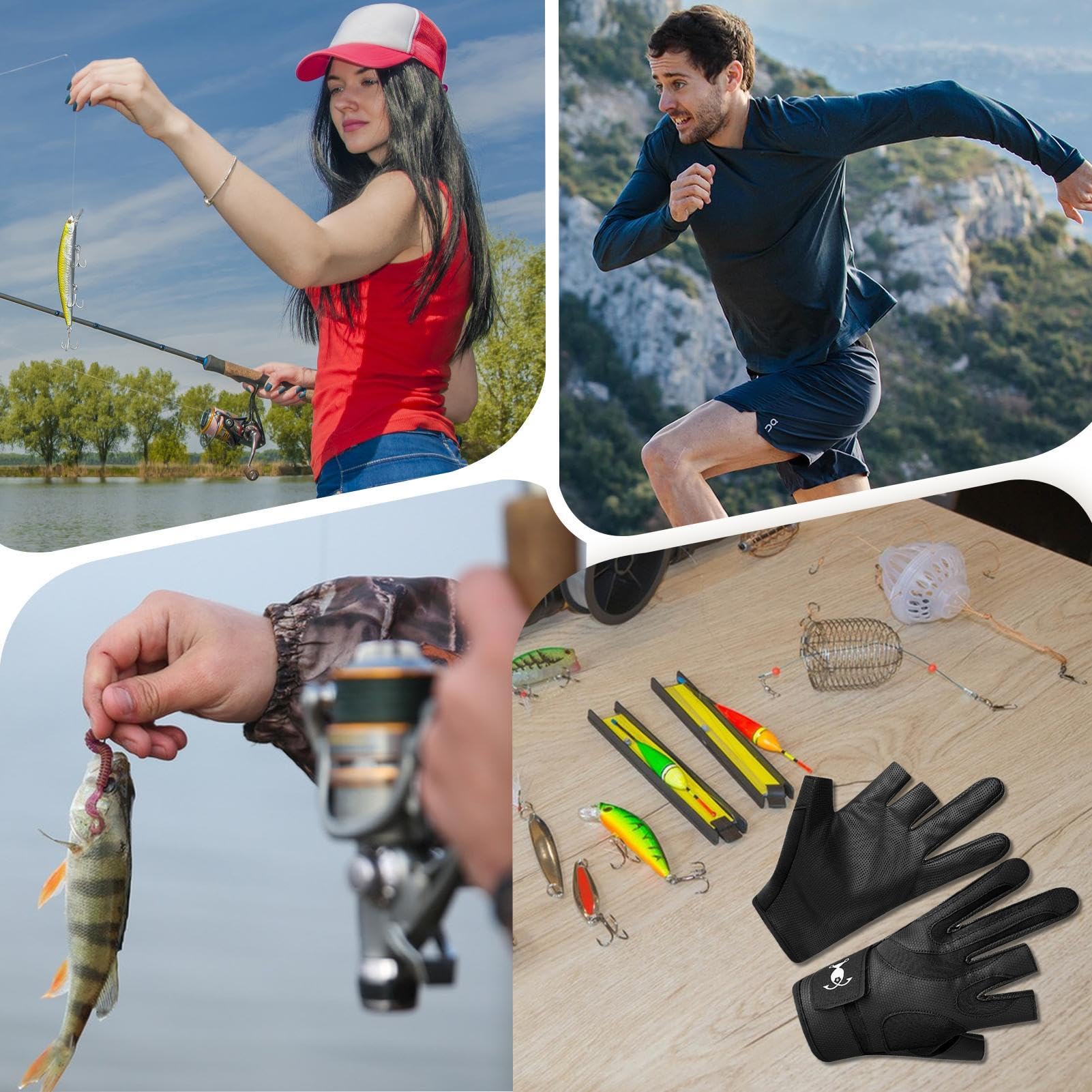 Ynnhik Rutschfeste Handschuhe, Solar-Handschuhe – Fingerhandschuhe für Männer oder Frauen, rutschfester Griff für Radfahren ohne Finger Fashion