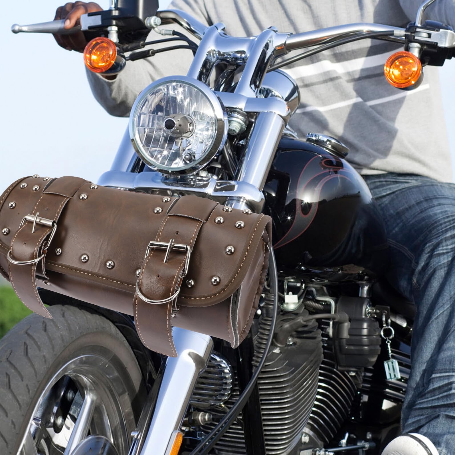 Borsa Manubrio PU Resistente Agli Strappi Organizer Porta Attrezzi Capacità Ampia per Accessori da Riparazione Design Ergonomico e Antiscivolo per Viaggi Lunghi