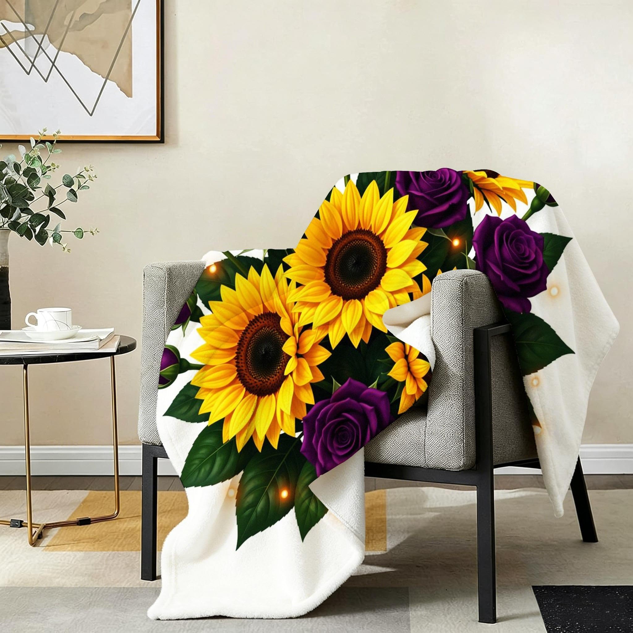 Manta Entretiempo Grande, Flores Amarillas, 220x240 cm, AQ8879