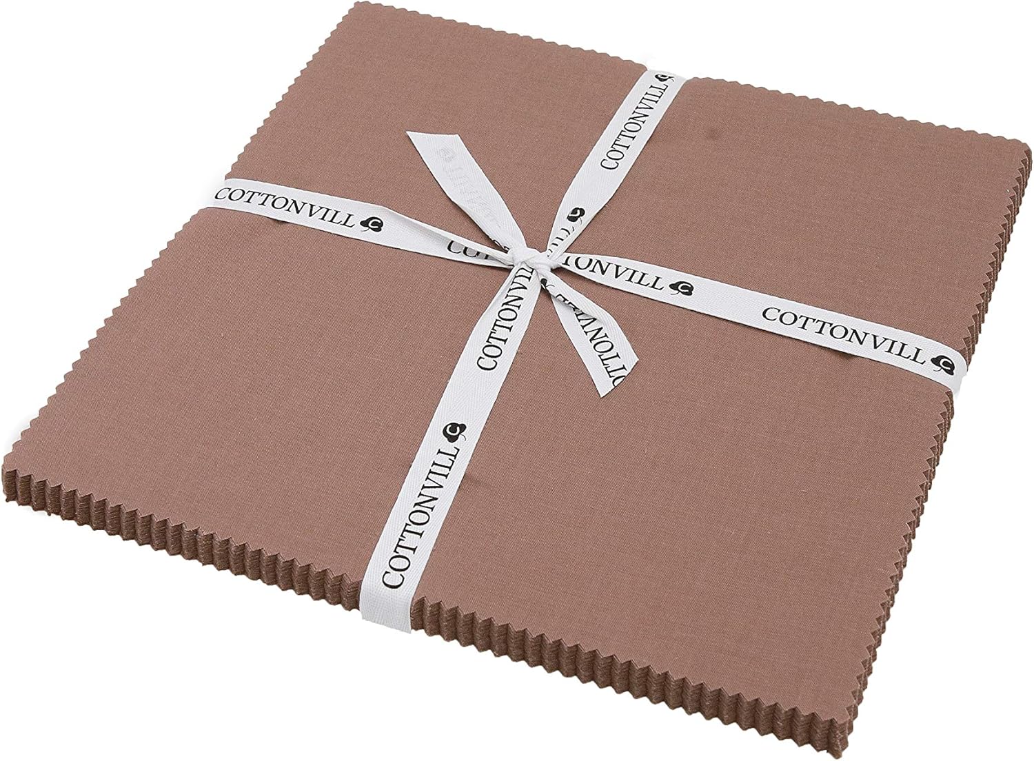 COTTONVILL 30COUNT Cotton Solid Quilting Fabric (10inch Square, 07-Brownie)