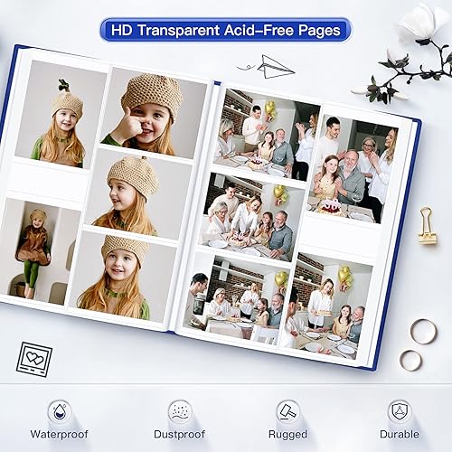 Vista 153 de popotop Álbum de fotos de 4 x 6 – 100 fotos libros con 100 bolsillos verticales, álbumes de cubierta de lino para familia, boda, aniversario, fotos