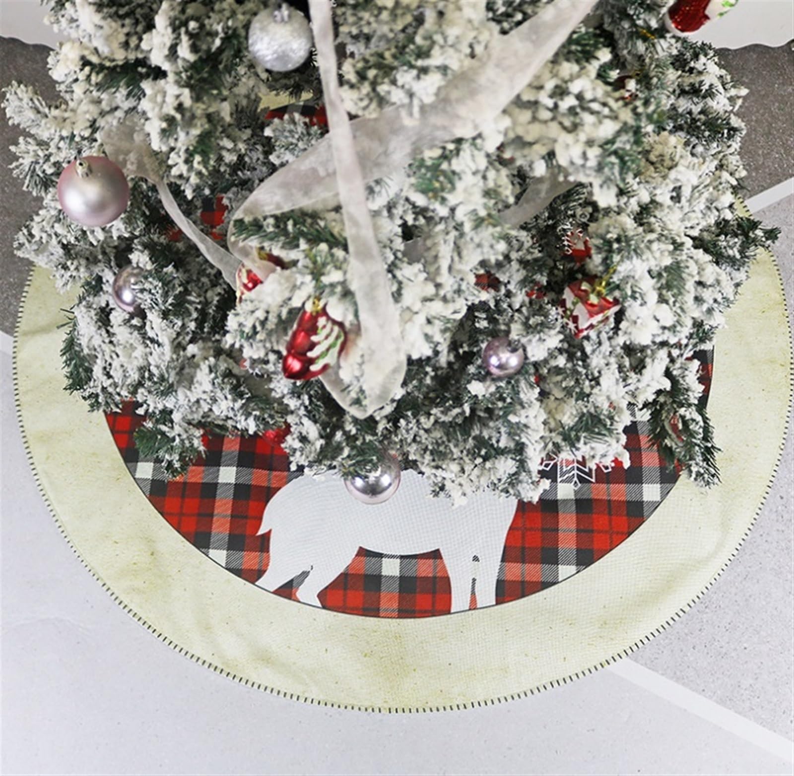 Gonna per Albero di Natale, Tappetino Per Albero Modello Cervo Con Gonna Per Albero Di Natale Da 46 Pollici Per Decorazioni Domestiche Per Feste Decorazione Natalizia