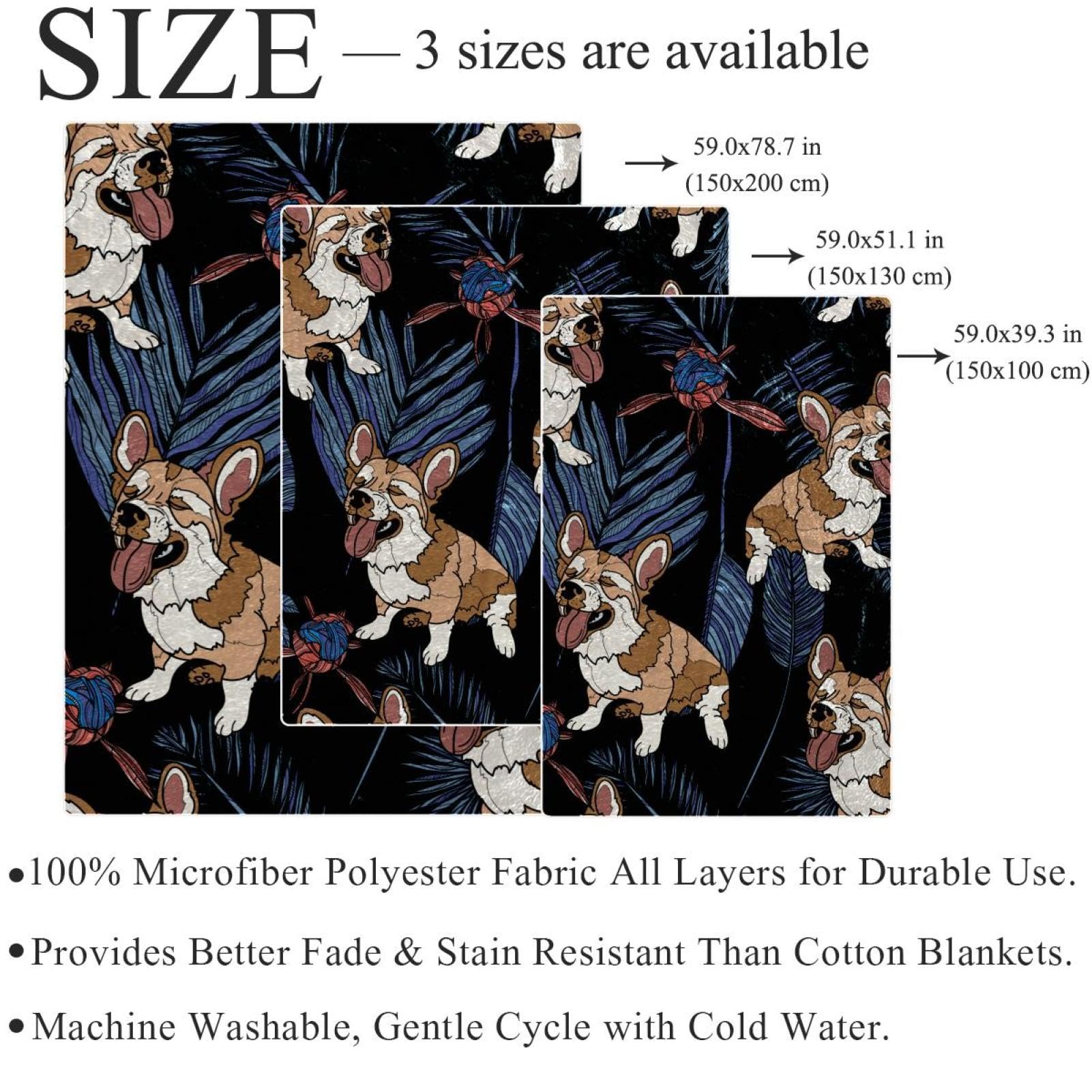 Couverture Polaire Chien Animal Mignon Couverture Plaid Chaude Douce pour Lits Canapés Chaises Divans 150×200cm