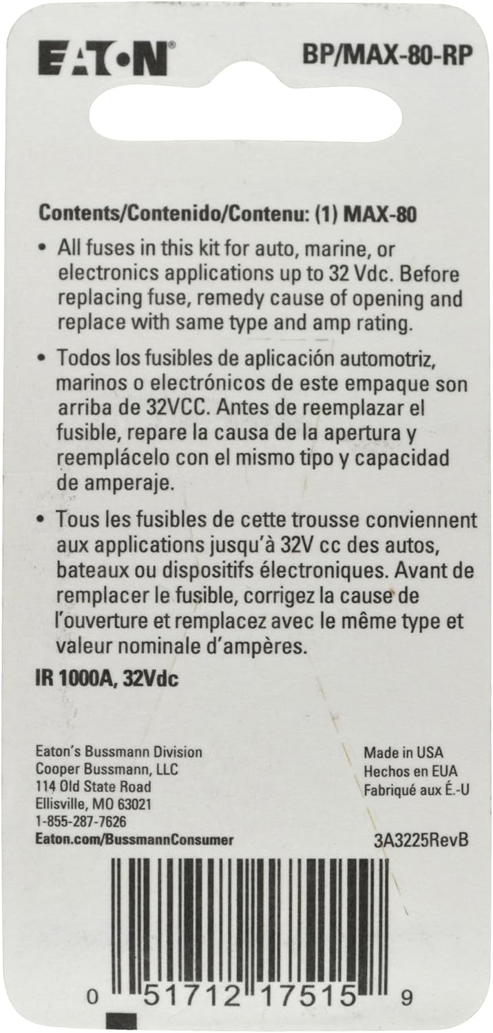 Bussmann (BP/MAX-80-RP) Max 80 Amp Blade Fuse