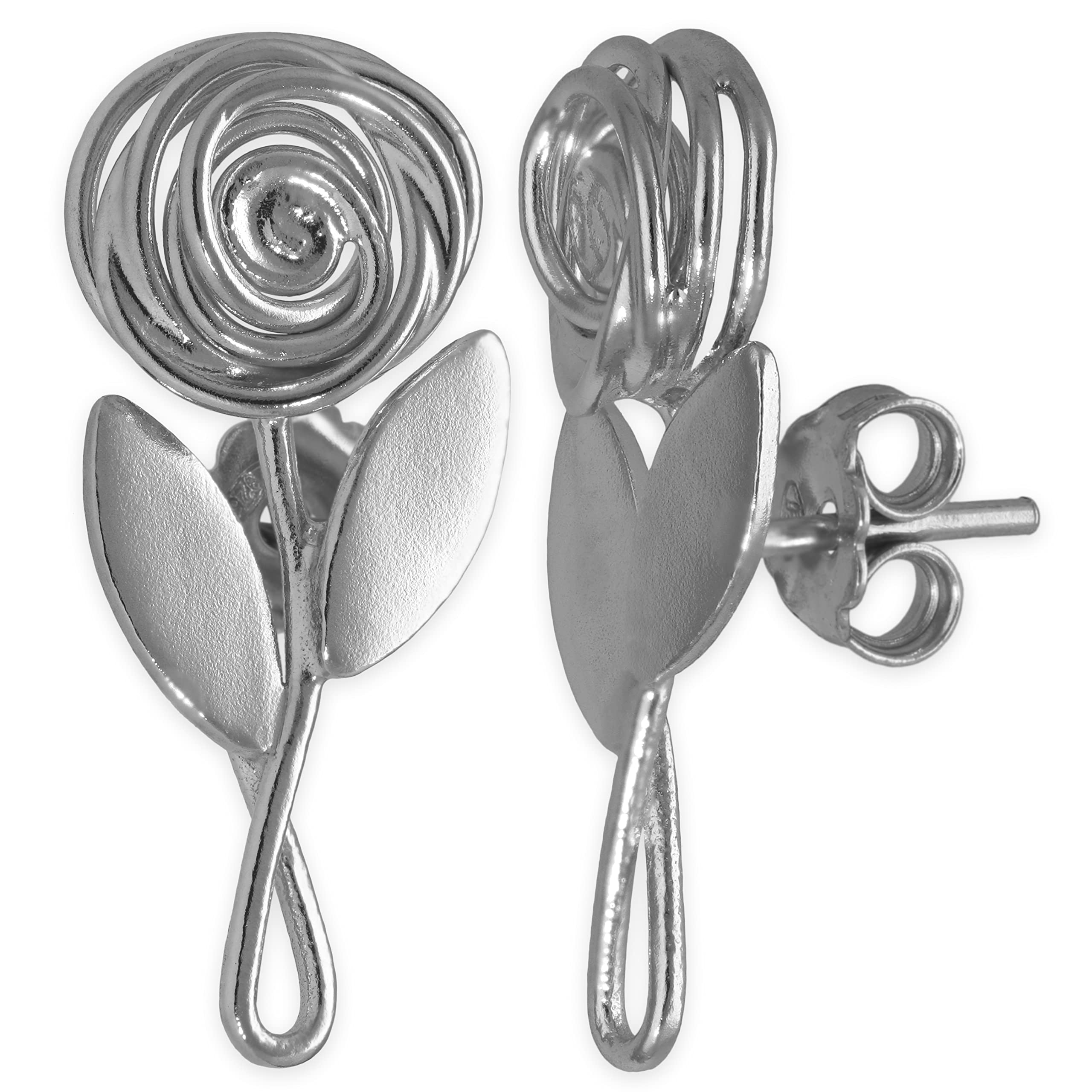 Zarte Rosenblüten Ohrstecker Ohrringe aus 925 Sterlingsilber – romantisch, leicht und hypoallergen – handmade by Emmanuela