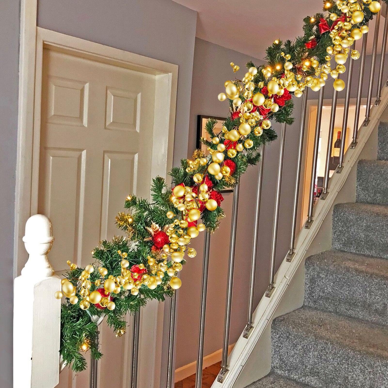 Guirnalda con Bolas para Árbol Navideño Decoración Ajustable