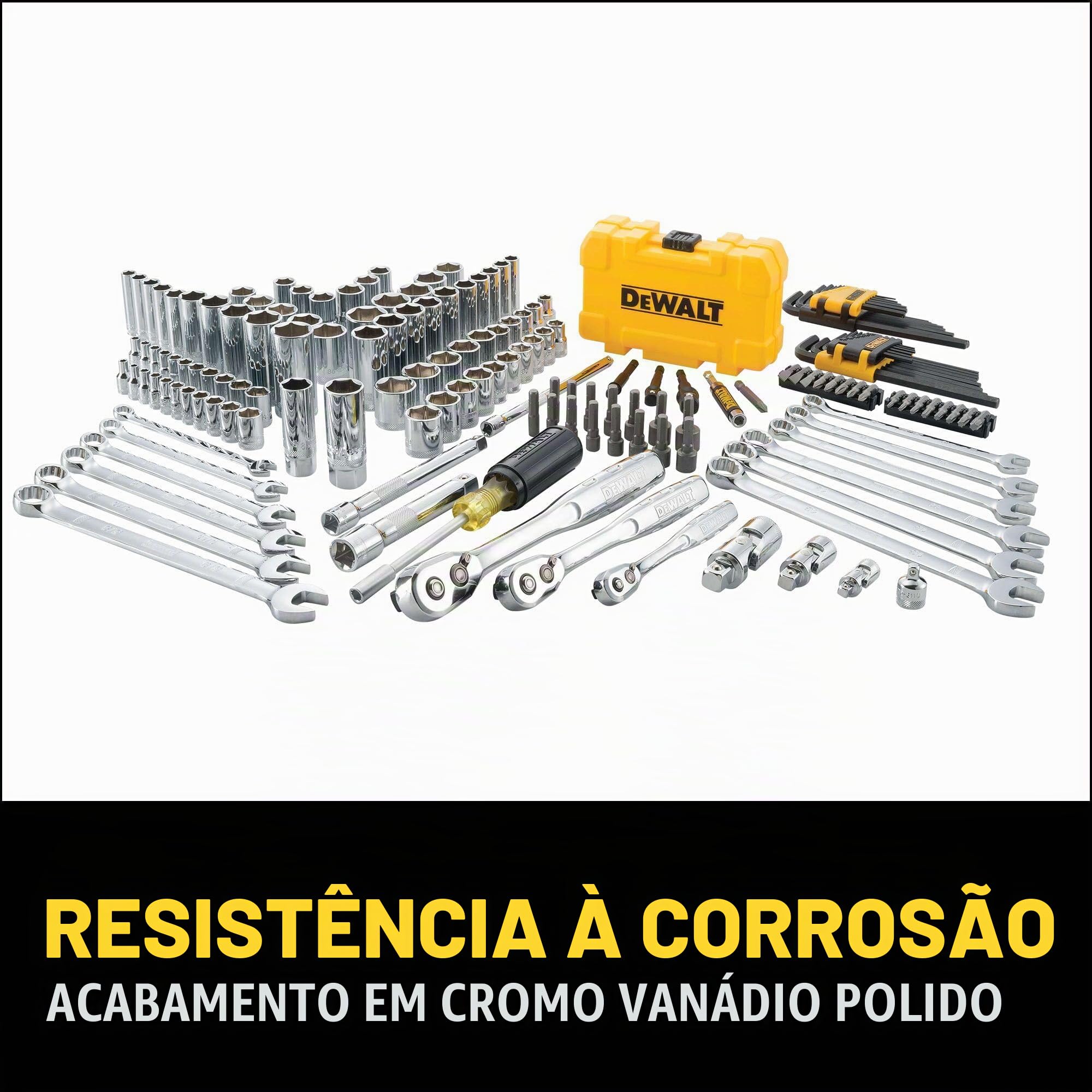 DEWALT Kit de ferramentas mecânicas e conjunto de soquetes, 168