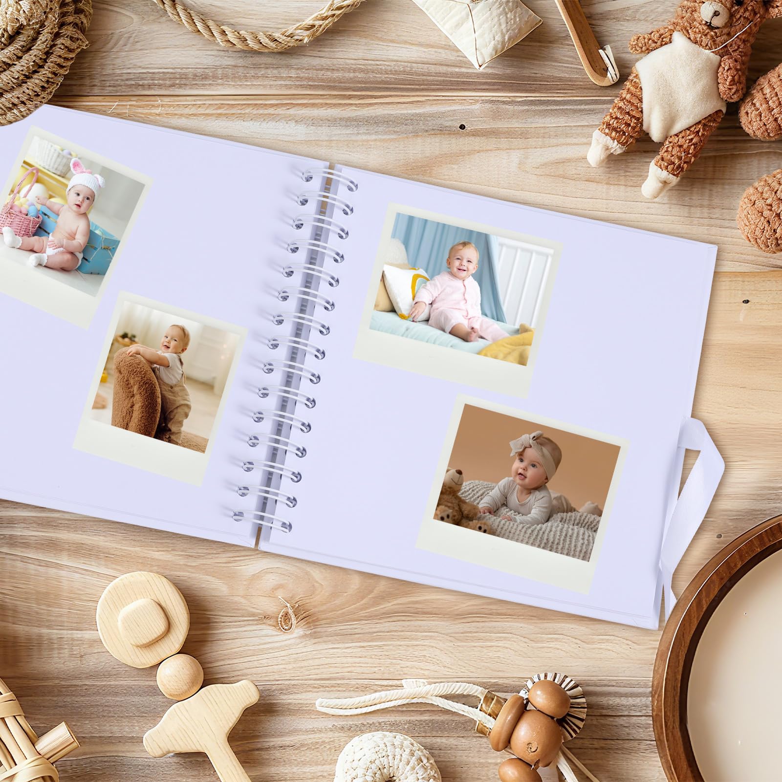 Libro dei ricordi per bambini, 20 x 20 cm, 30 pagine, album fotografico fai da te per ragazzi e ragazze, per registrare una pietra miliare per i primi 5 anni, segno del libro degli ospiti