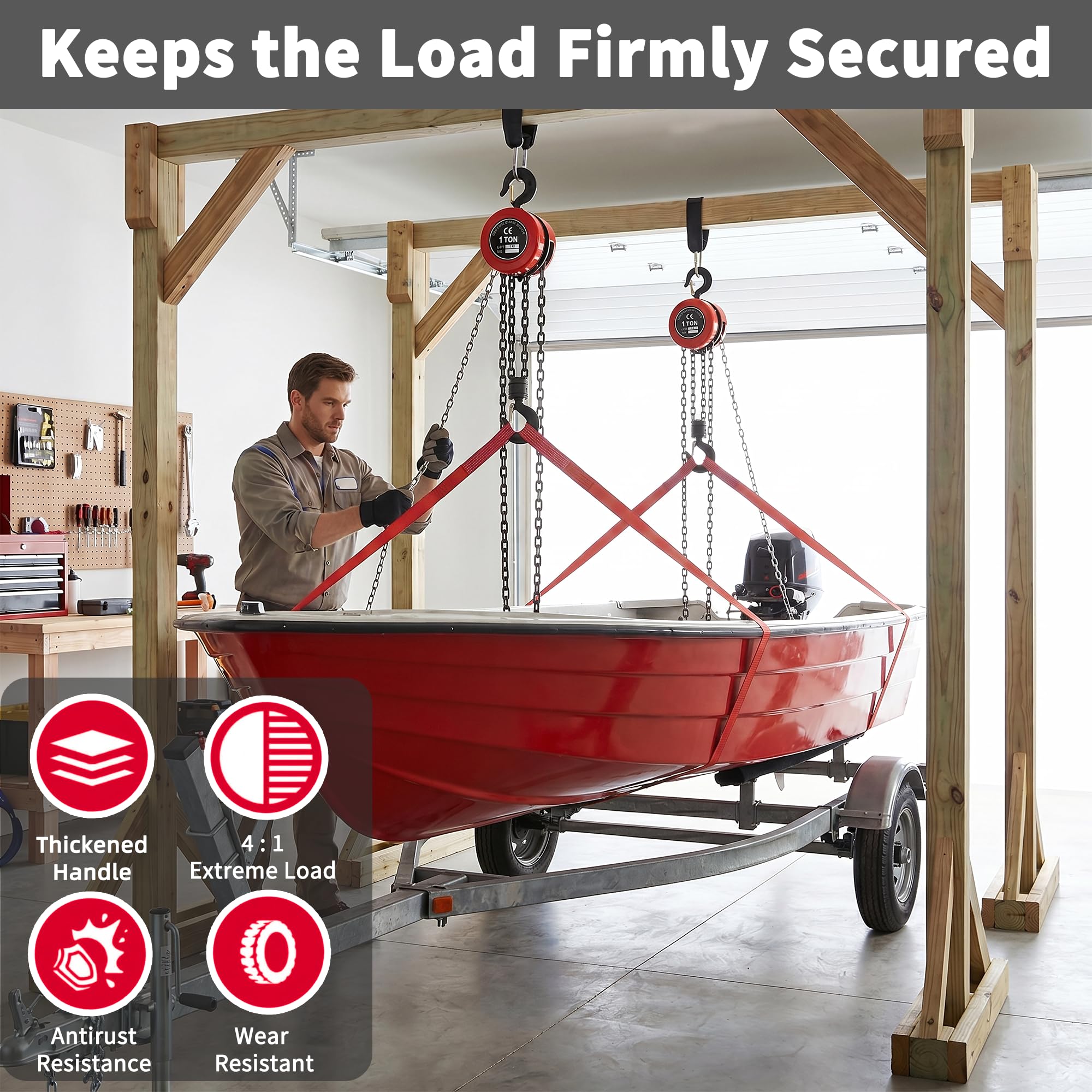 1 Ton Manual Chain Hoist - Heavy Duty Lift -8 1 Ton Manual Chain Hoist - Heavy Duty Lift -8