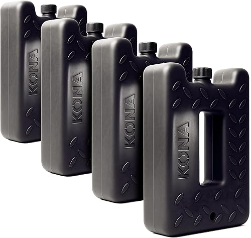 Miniatura 1 de Kona Paquete de hielo negrohielo de 2 libras para enfriadores, diseño de larga duración, paquete de hielo reutilizable y recongelable (4)