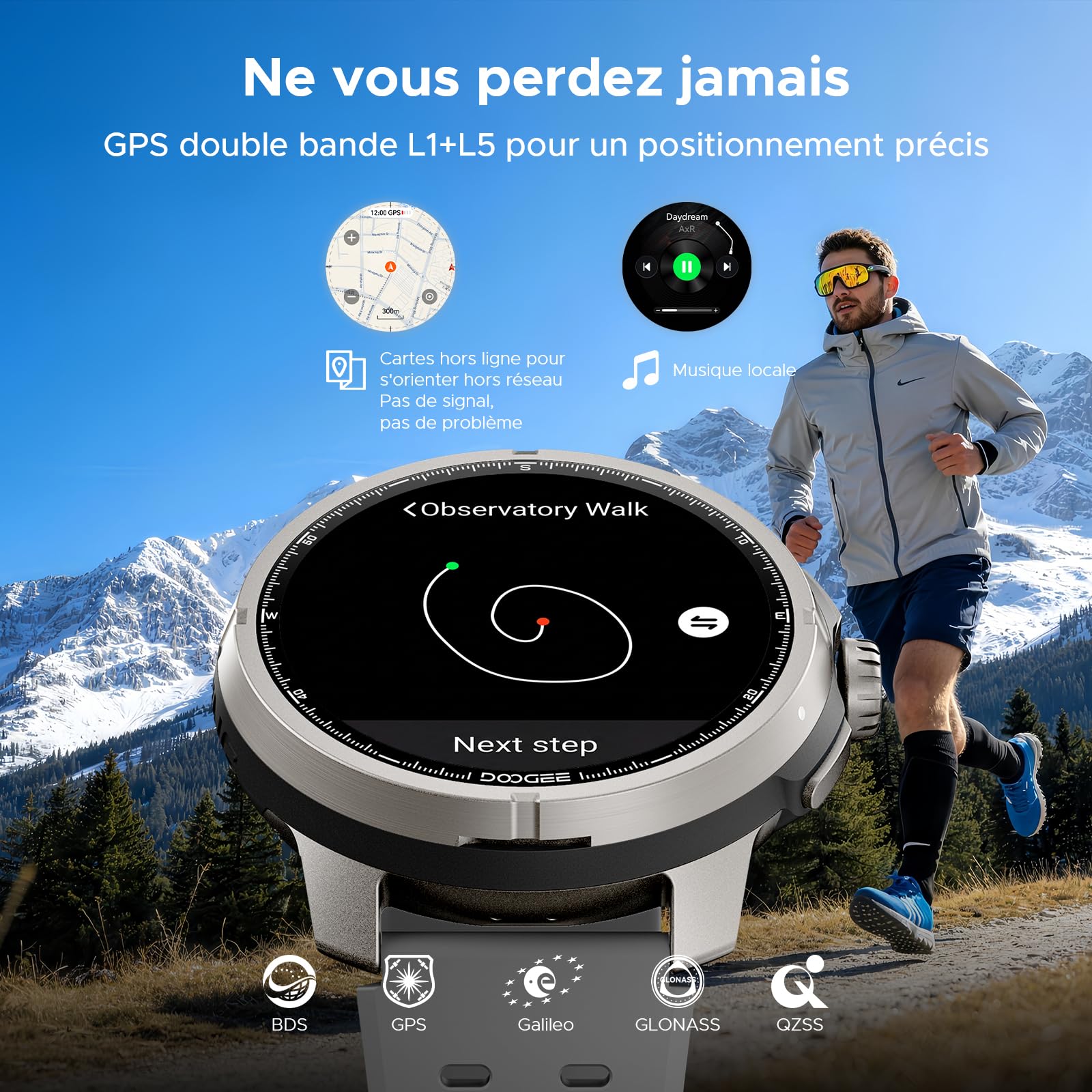 Anymoving M1 Pro Montre Connectée Homme, Écran AMOLED 1,5", GPS Double Bande, 170+ Modes Sportifs, Autonomie 15 Jours, Assistant Vocal IA, Étanche 5ATM, Montre Sport pour l'Extérieur