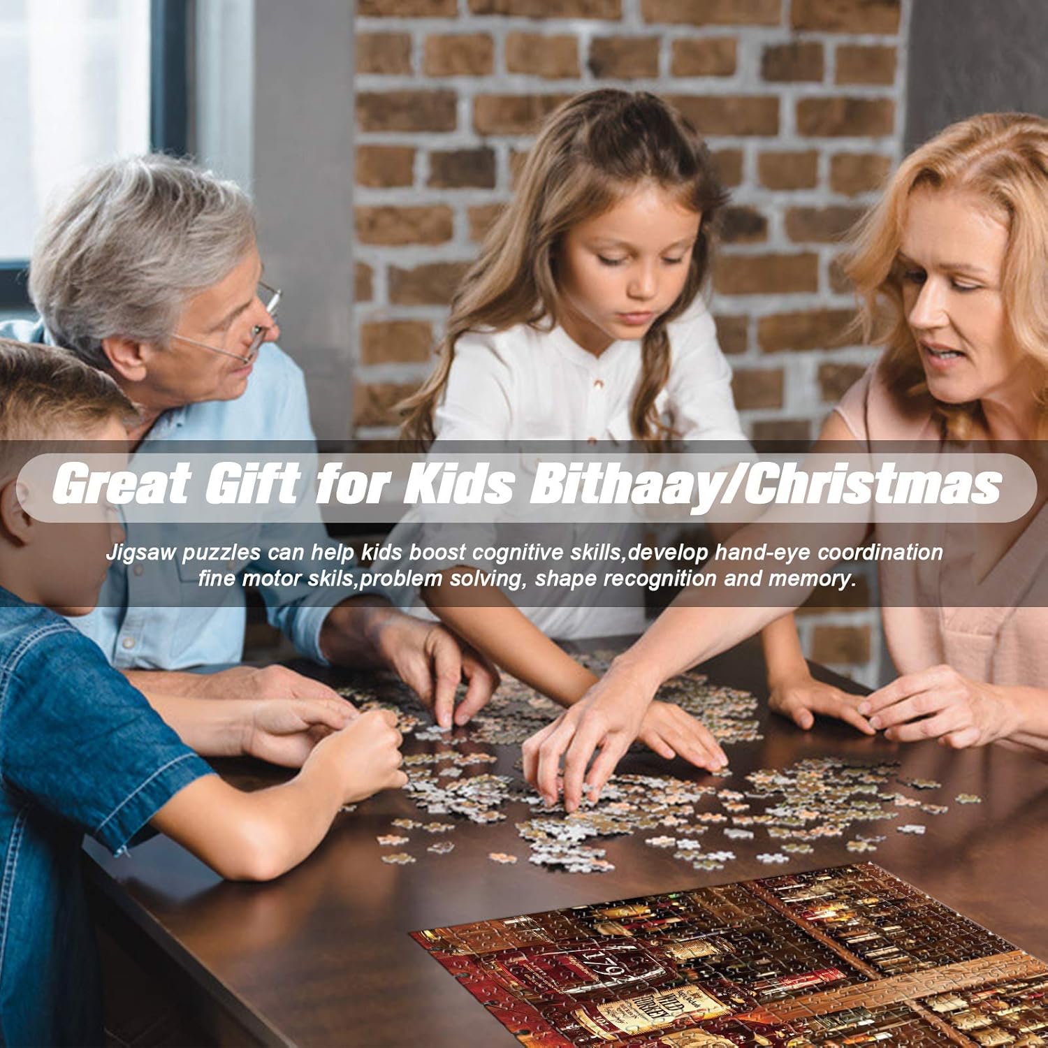 Jigsaw Puzzles for Adults 1000 Piece 27.6×19.7inch Large Difficult Challenging Families Stress Reliever Games,Fun Kids Ages 12 and up Educational DIY Toys Puzzle Art Gifts-Whiskey