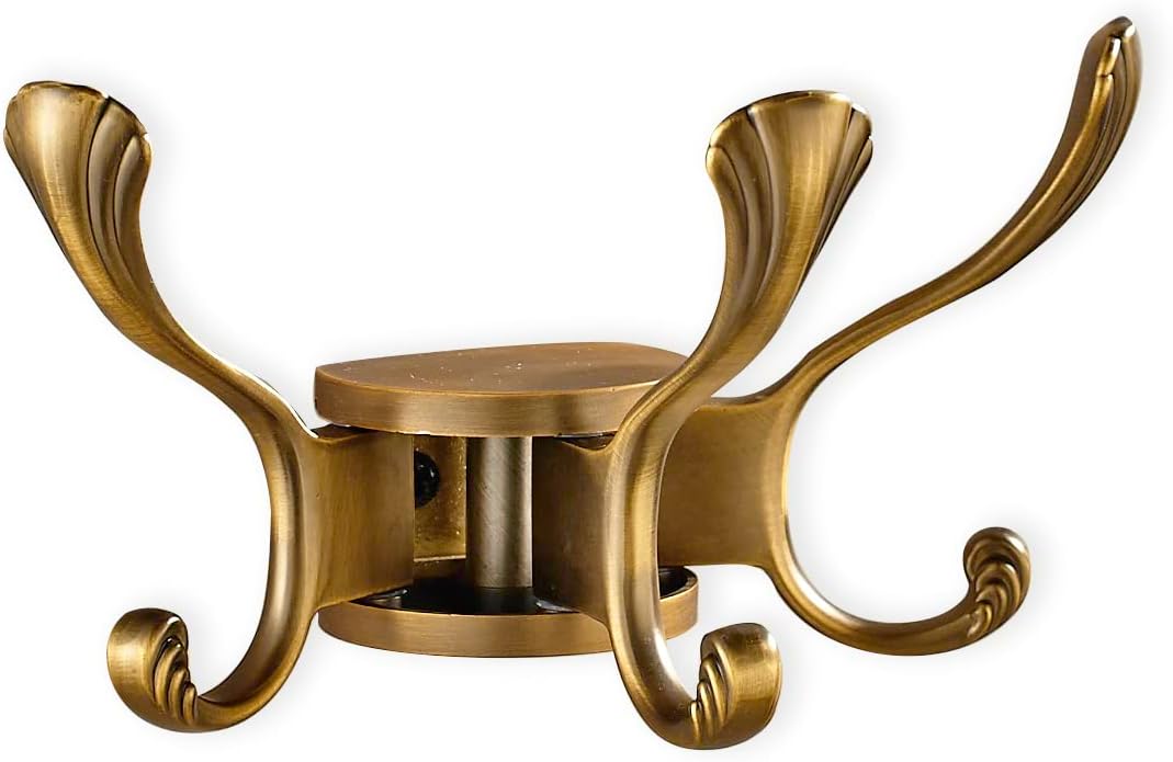 Estrend Antique Bronze Swivel Coat Hooks Wall Mount Space Saving