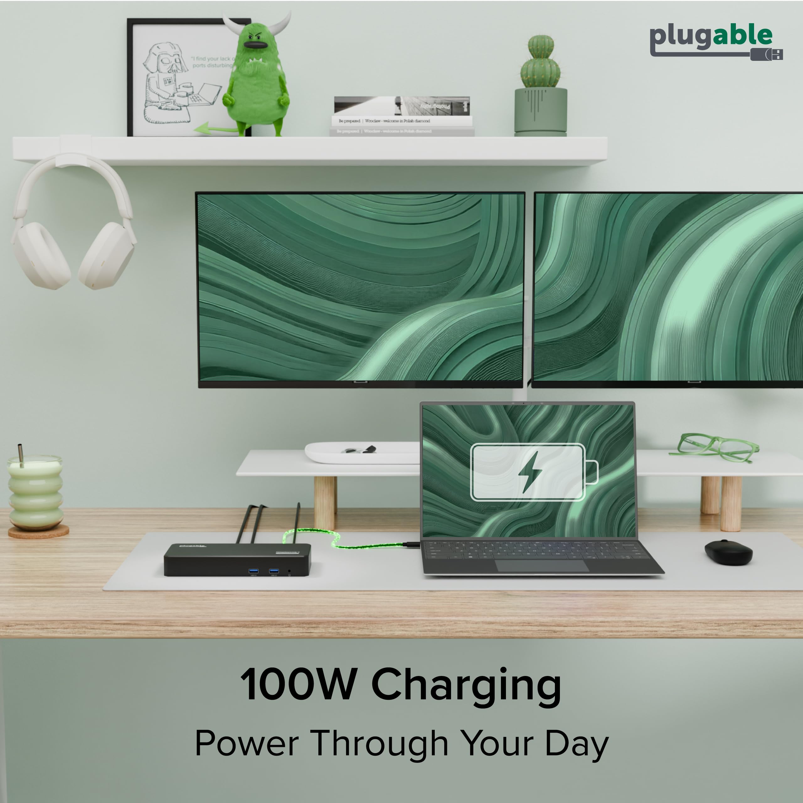 Plugable 12-in-1 USB C Triple Monitor Docking Station, 100W Charging — Amazon image 4