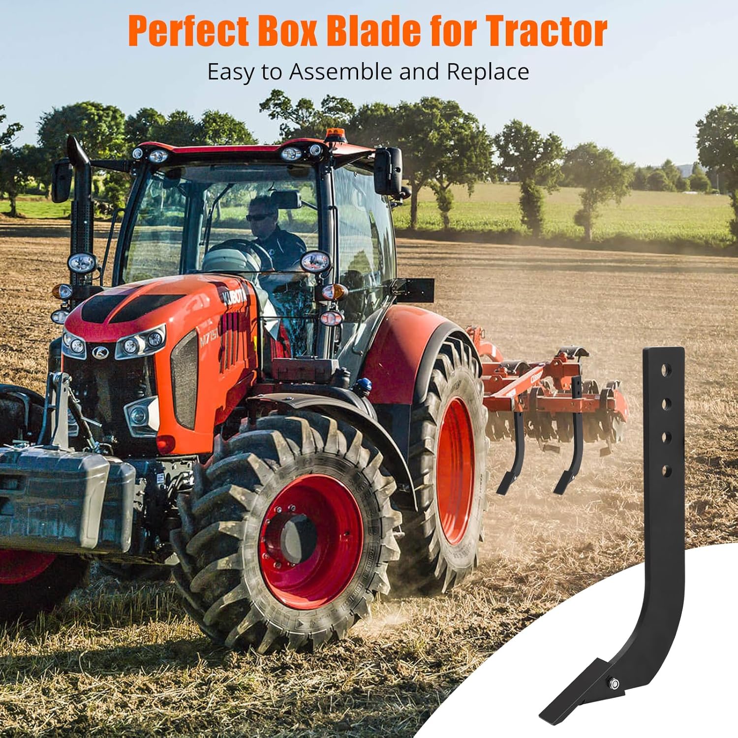 GARVEE Box Blade for Tractor, 18 in Ripper Shanks for Box Blade, Box Blade Shank with 4 Holes, Ripper Point/Scarifier Tooth for Box Blade Shank for Replacement, Digging, Plowing (5 Pieces)