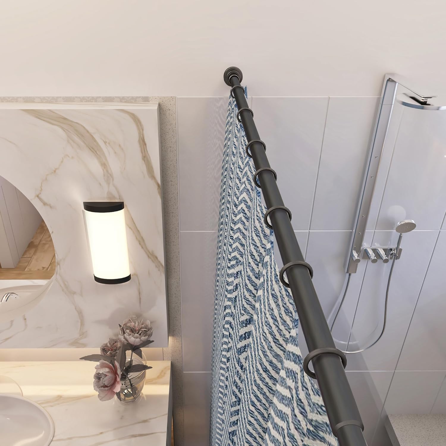 Design House 560920 Classic Adjustable 42 to 72-inch Shower Rod for Bathroom in Oil Rubbed Bronze