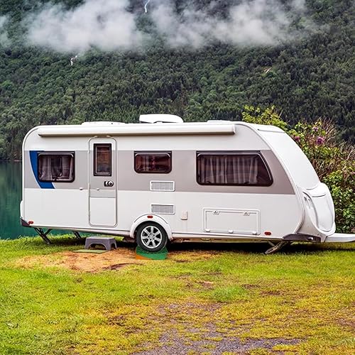Miniatura 7 de Bloques niveladores de autocaravana, paquete de 2 con almohadillas antideslizantes de goma, para remolques de viaje, caravanas, cámperes, camiones,