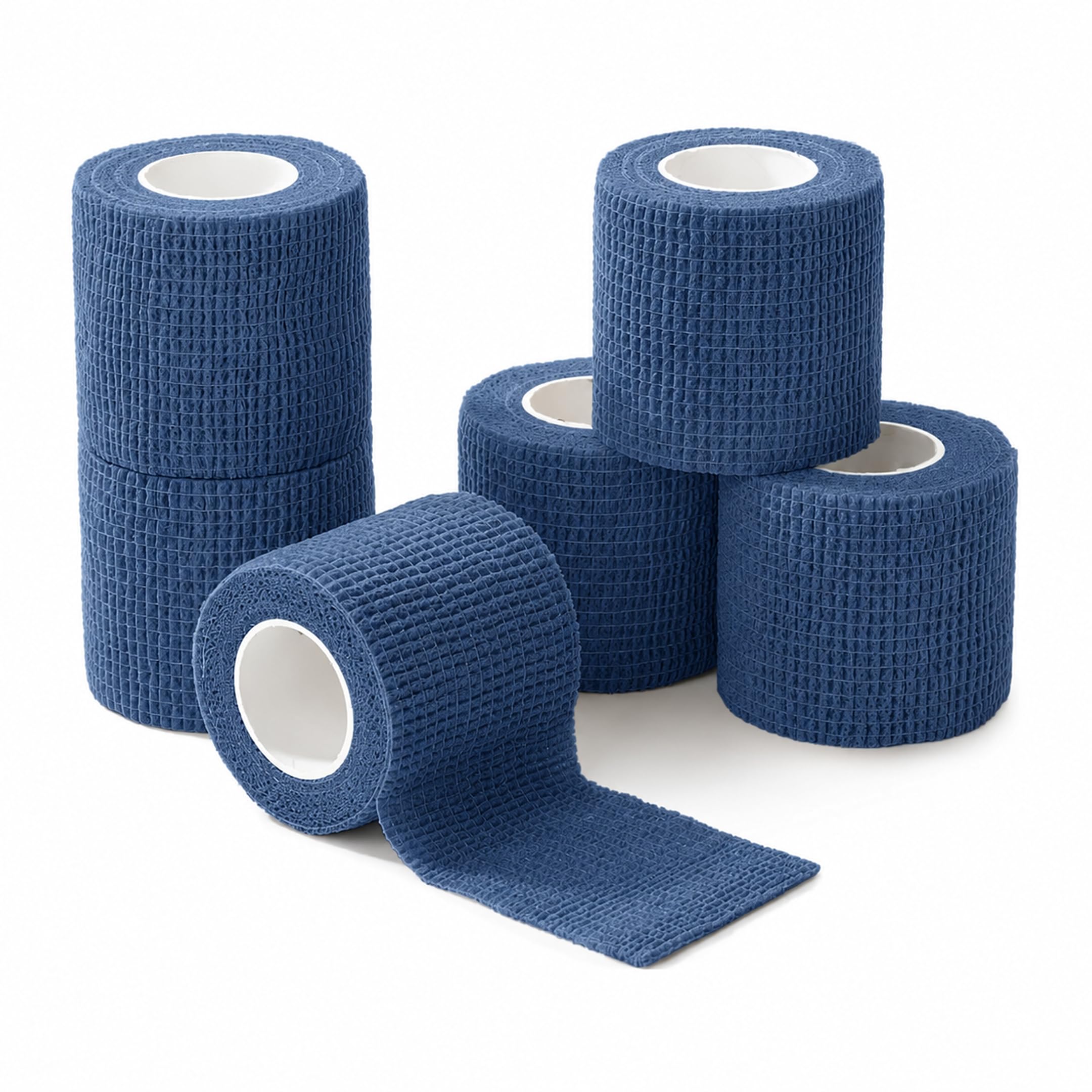 Self Adhesive Bandage Wrap, 6 Pack, 5CM * 4.5CM, Cohesive Bandages, Medical Wrap, Elastic Bandage Wrap, Self Sticking Bandage Tape (Blue Color)-image-17