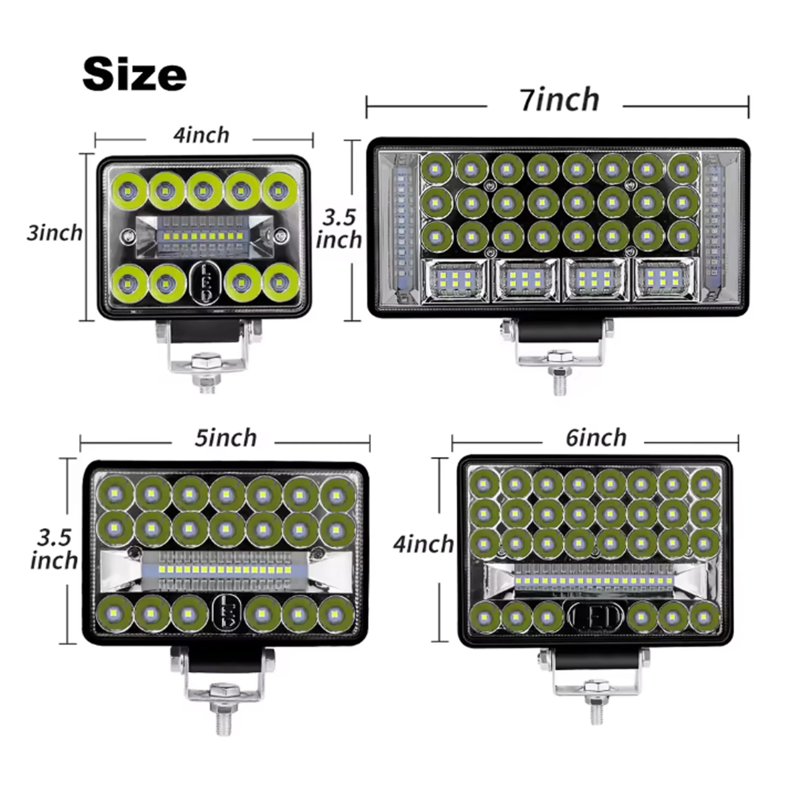 Listwa świetlna LED 4'' 5'' 6'' 7 cali Części pasujące do reflektorów