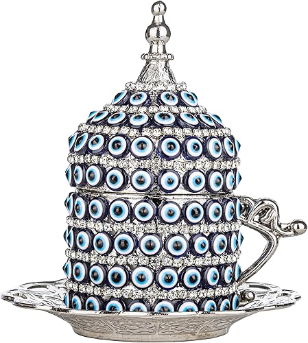 Miniatura 8 de Alisveristime Juego de tazas de café expreso hechas a mano con bandeja y azucarero (juego de 2) (plateado)