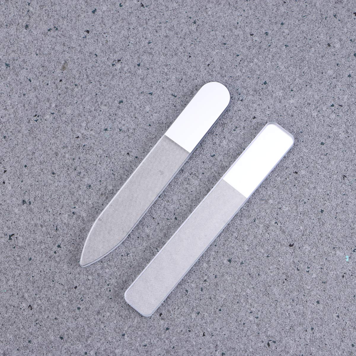 minkissy 6pezzi Cristallo Unghie Professionale Doppia Faccia Strumento Per Manicure Art Con Design Compatto e Custodie Portatili Per Unghie Lisce e Eleganti