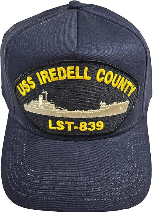 USS IREDELL County LST839 Ship HAT Navy Blue Veteran Owned