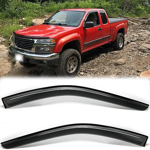 Miniatura 10 de 4 protectores de lluvia para ventana estilo montaje exterior, deflectores de viento laterales duraderos, ventilación de humo oscuro, bonitas viseras