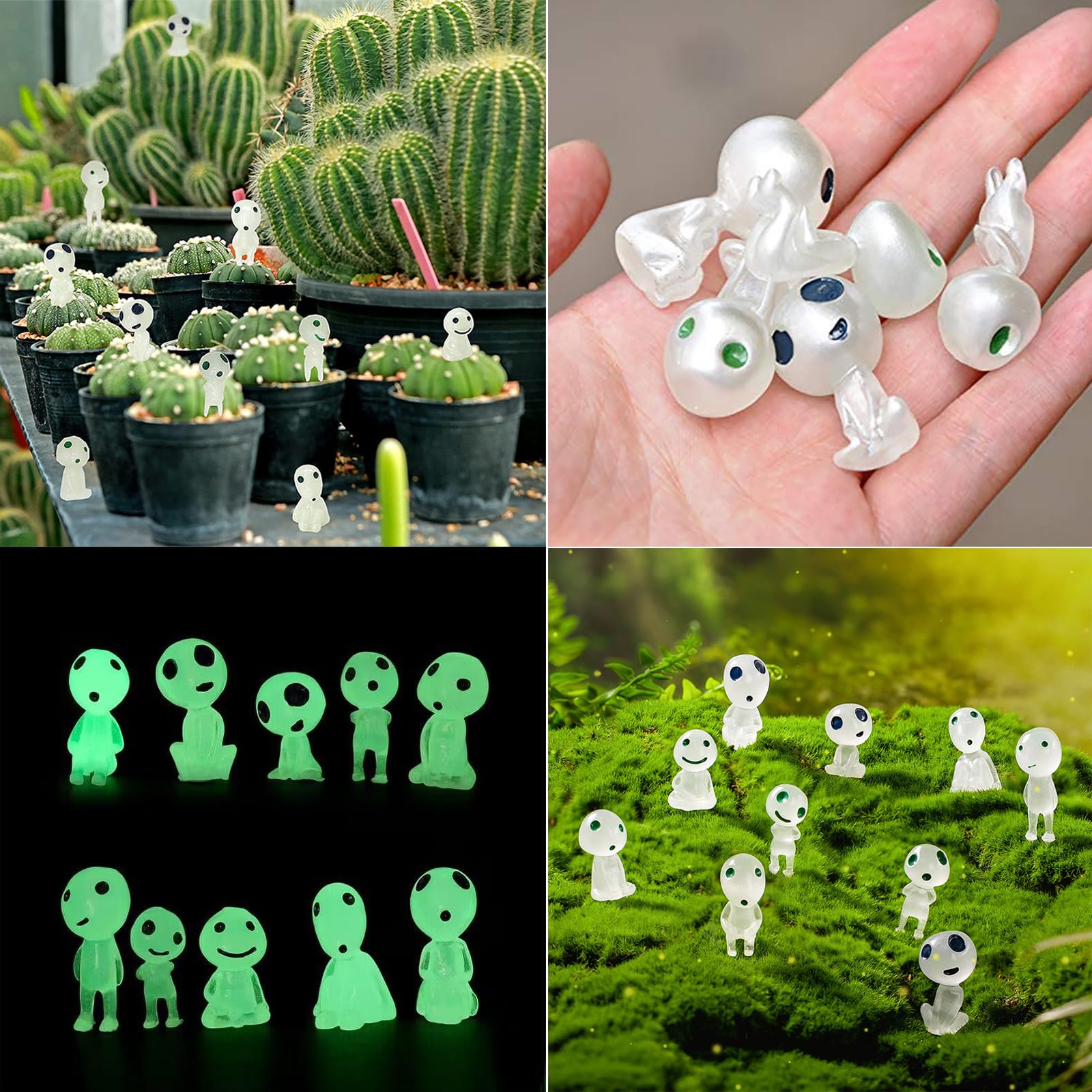 10 Figurines Princesse Mononoké Esprits De La Forêt – Résine Luminescente, 3-3,8 Cm, Décoration Jardin, Balcon, Pots De Fleurs