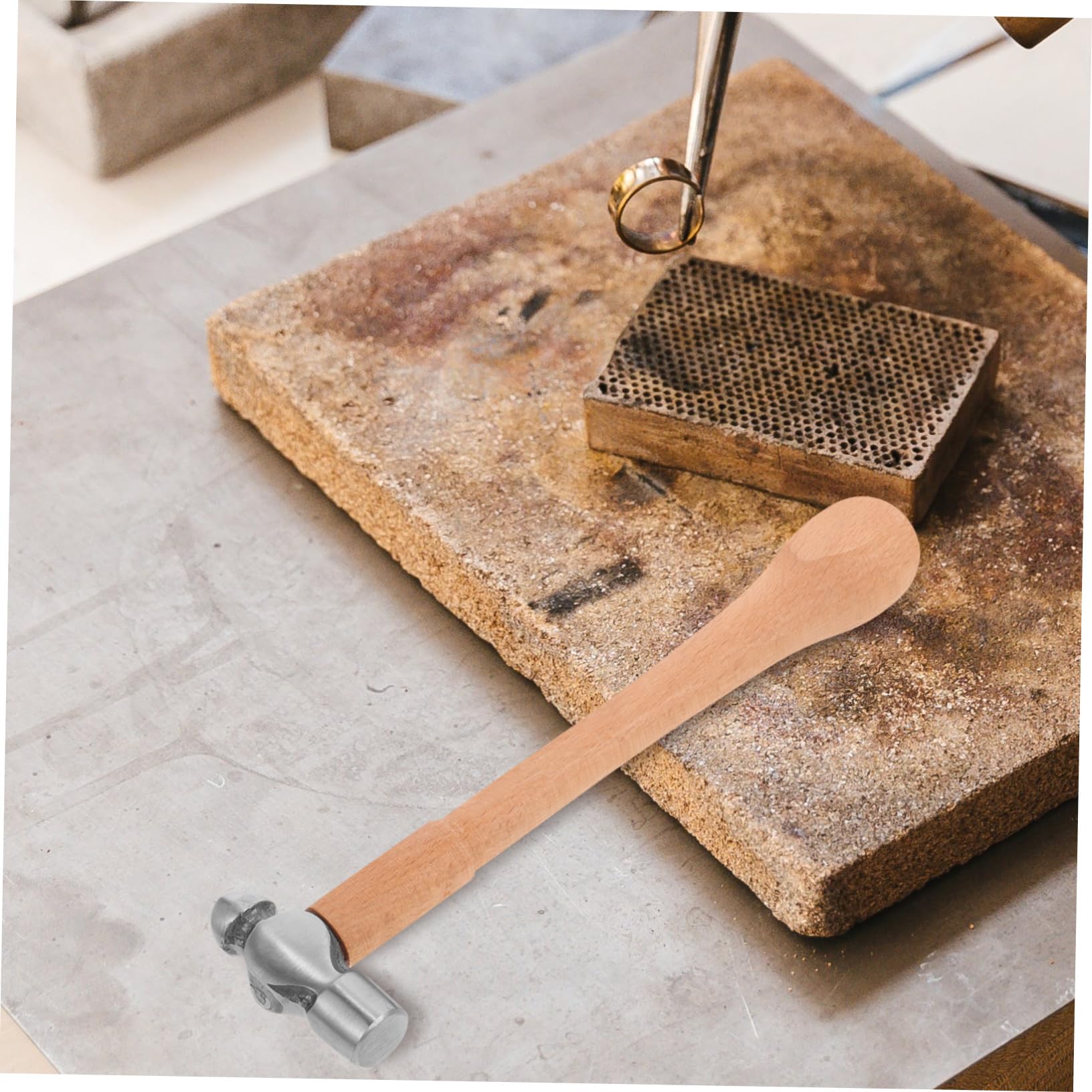 HAPINARY Metal Jewelry Hammer Mini Stamping Tool Ergonomic Grip Portable Steel Hammer for Diy