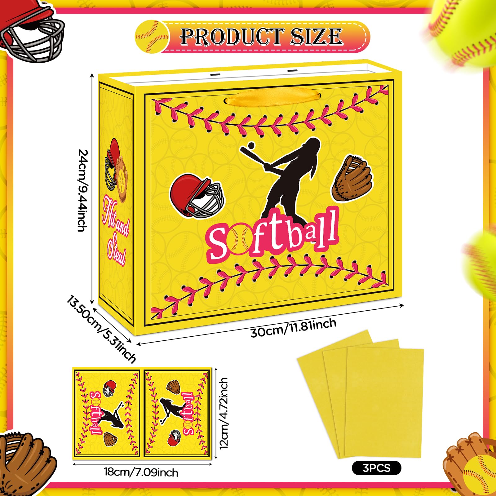 Durony Lot De 24 Sacs à Friandises En Papier Kraft Avec Autocollants Pour Fête Sur Le Thème Du Sport 24 X 13 X 7 Cm